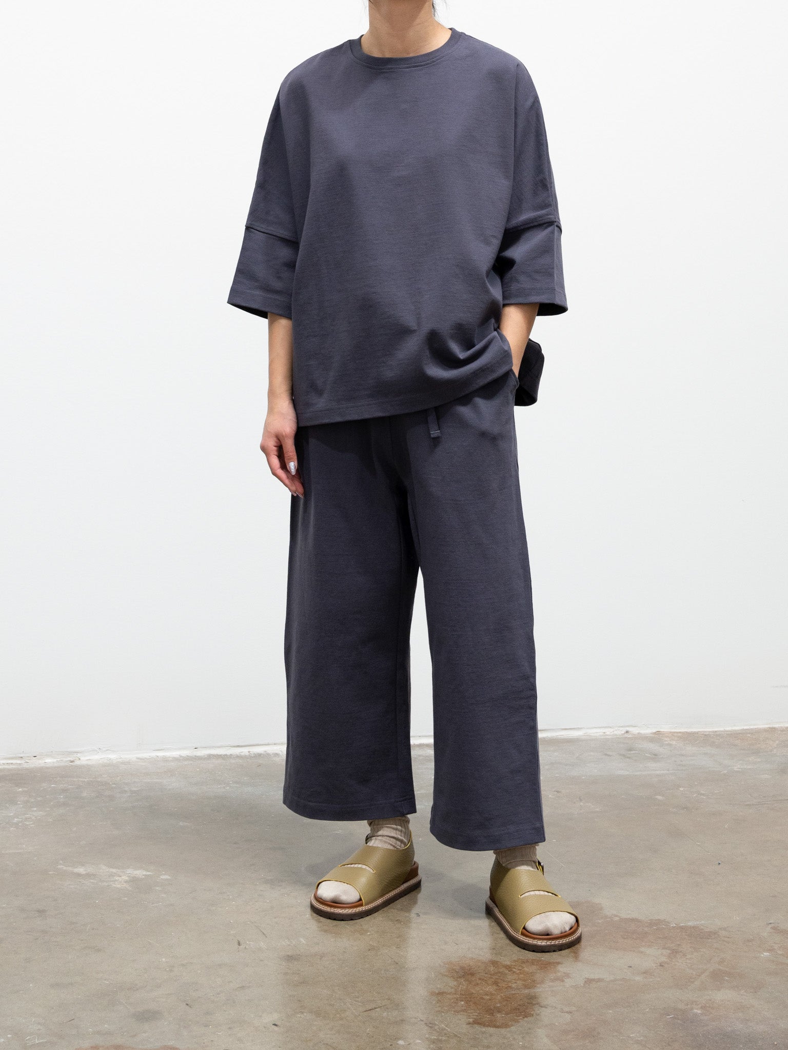 Namu Shop - ICHI Heavy Jersey Easy Pants - Charcoal
