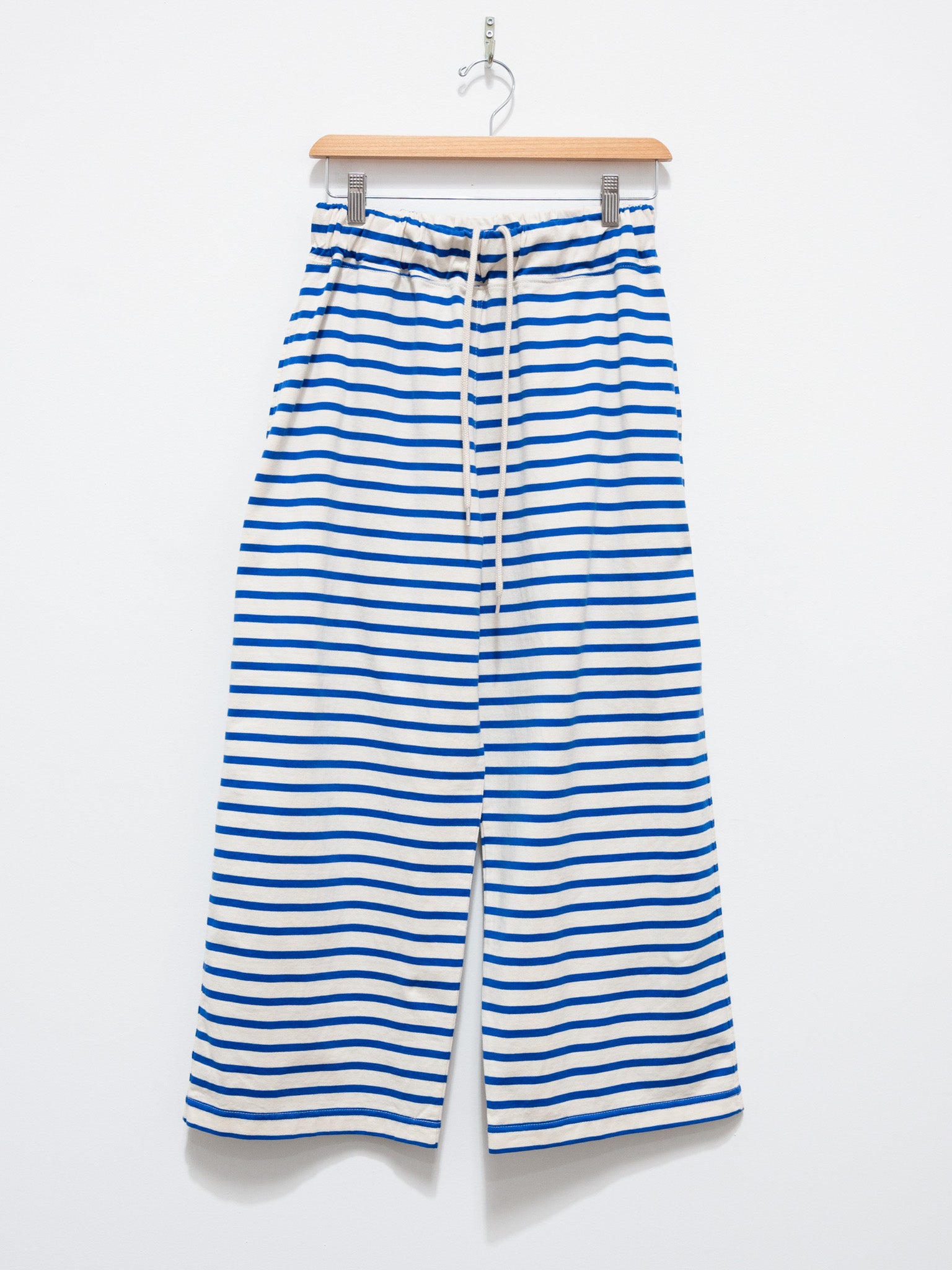Namu Shop - ICHI Border Easy Pants - Natural x Blue