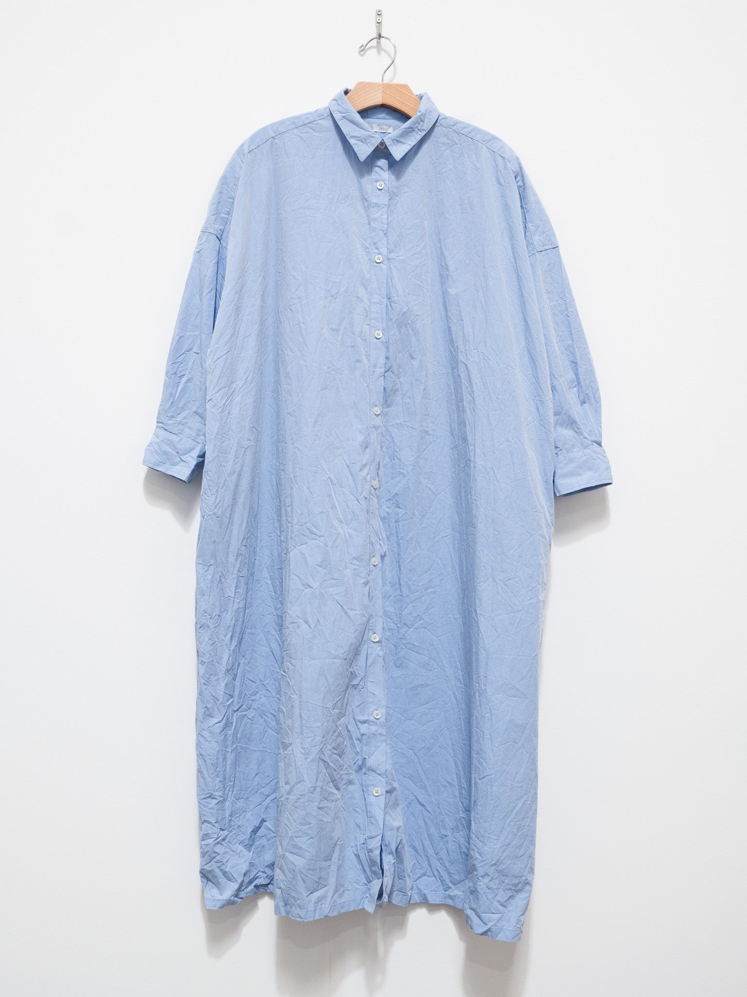 Namu Shop - ICHI Washer BD Shirt Dress - Light Blue