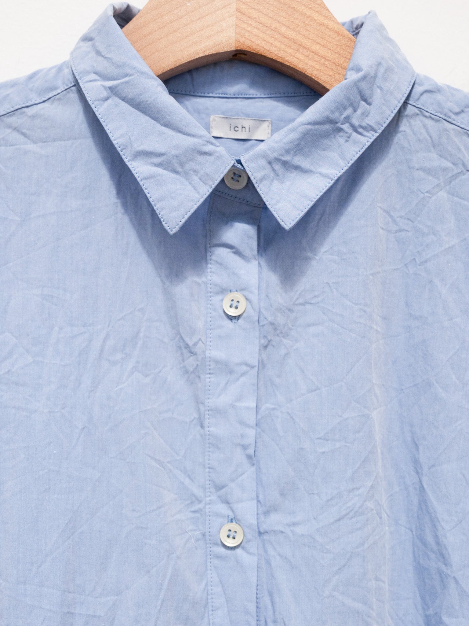 Namu Shop - ICHI Washer BD Shirt Dress - Light Blue