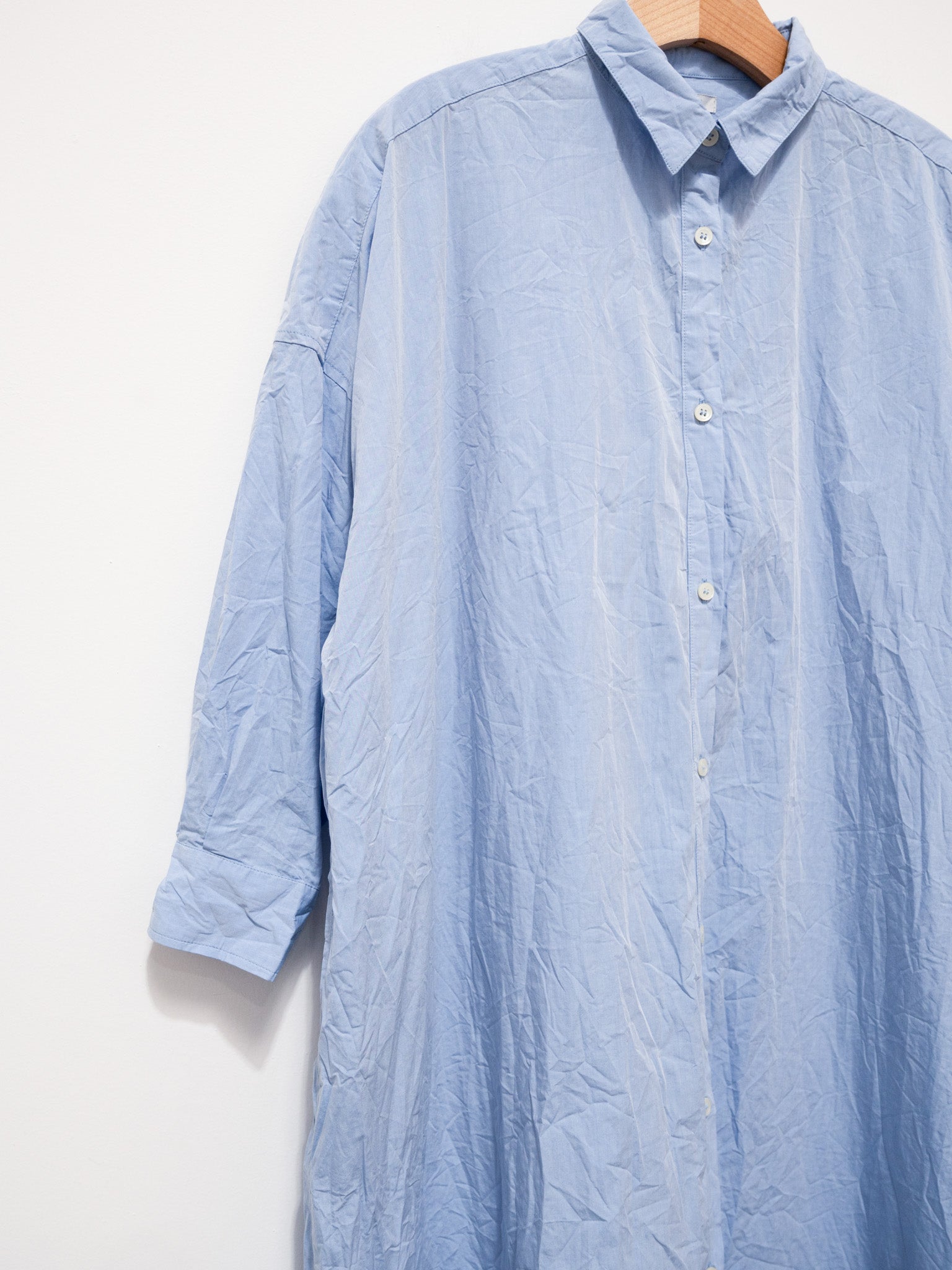 Namu Shop - ICHI Washer BD Shirt Dress - Light Blue