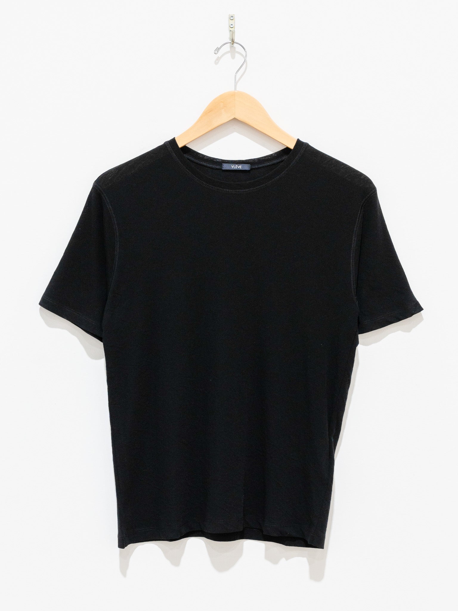 Namu Shop - Yleve Co/Li Sheer Jersey Short Sleeve Pullover - Black