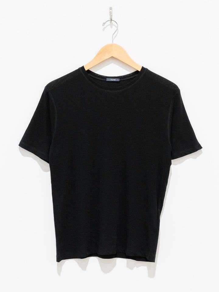 Namu Shop - Yleve Co/Li Sheer Jersey Short Sleeve Pullover - Black