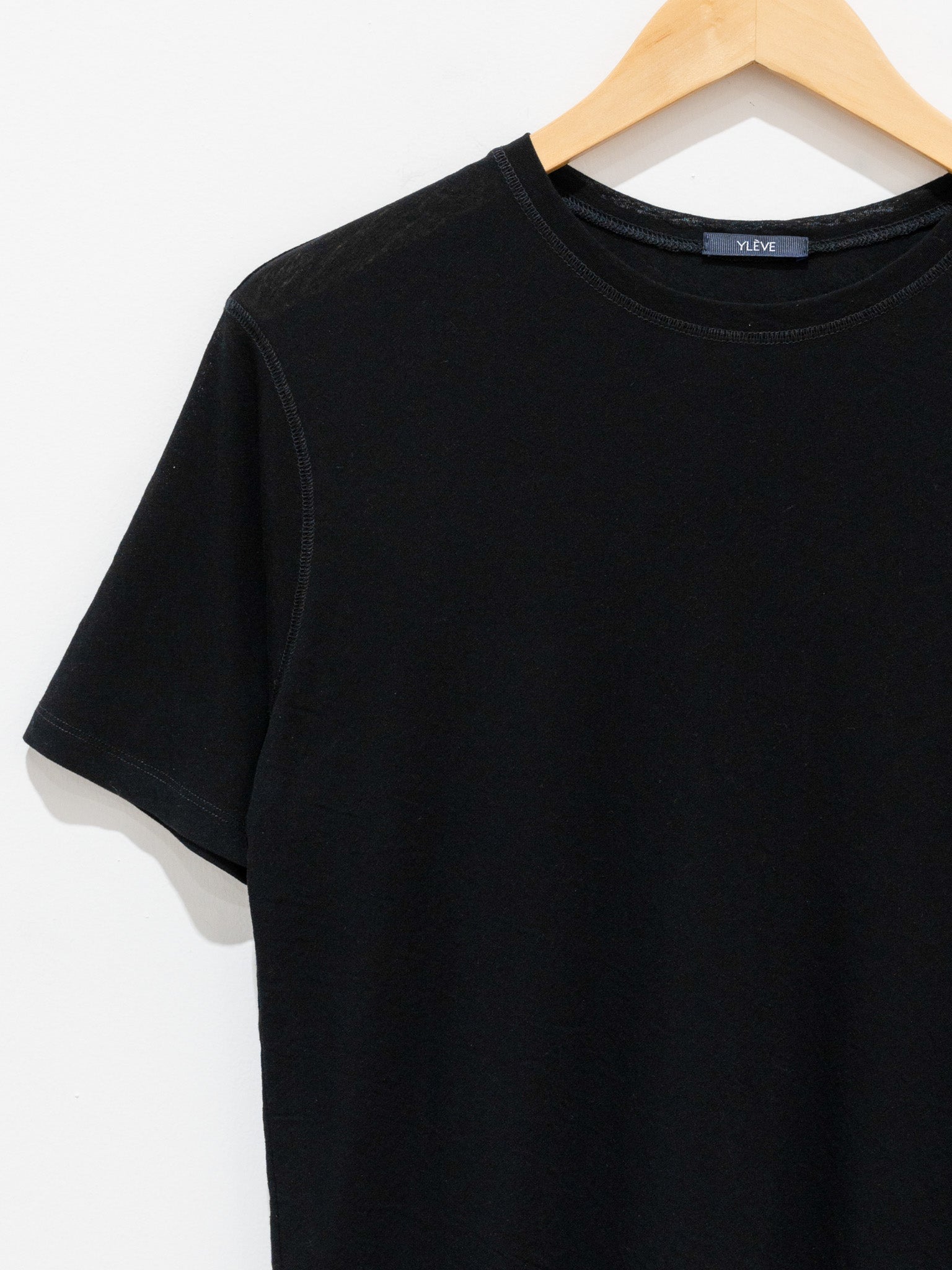 Namu Shop - Yleve Co/Li Sheer Jersey Short Sleeve Pullover - Black