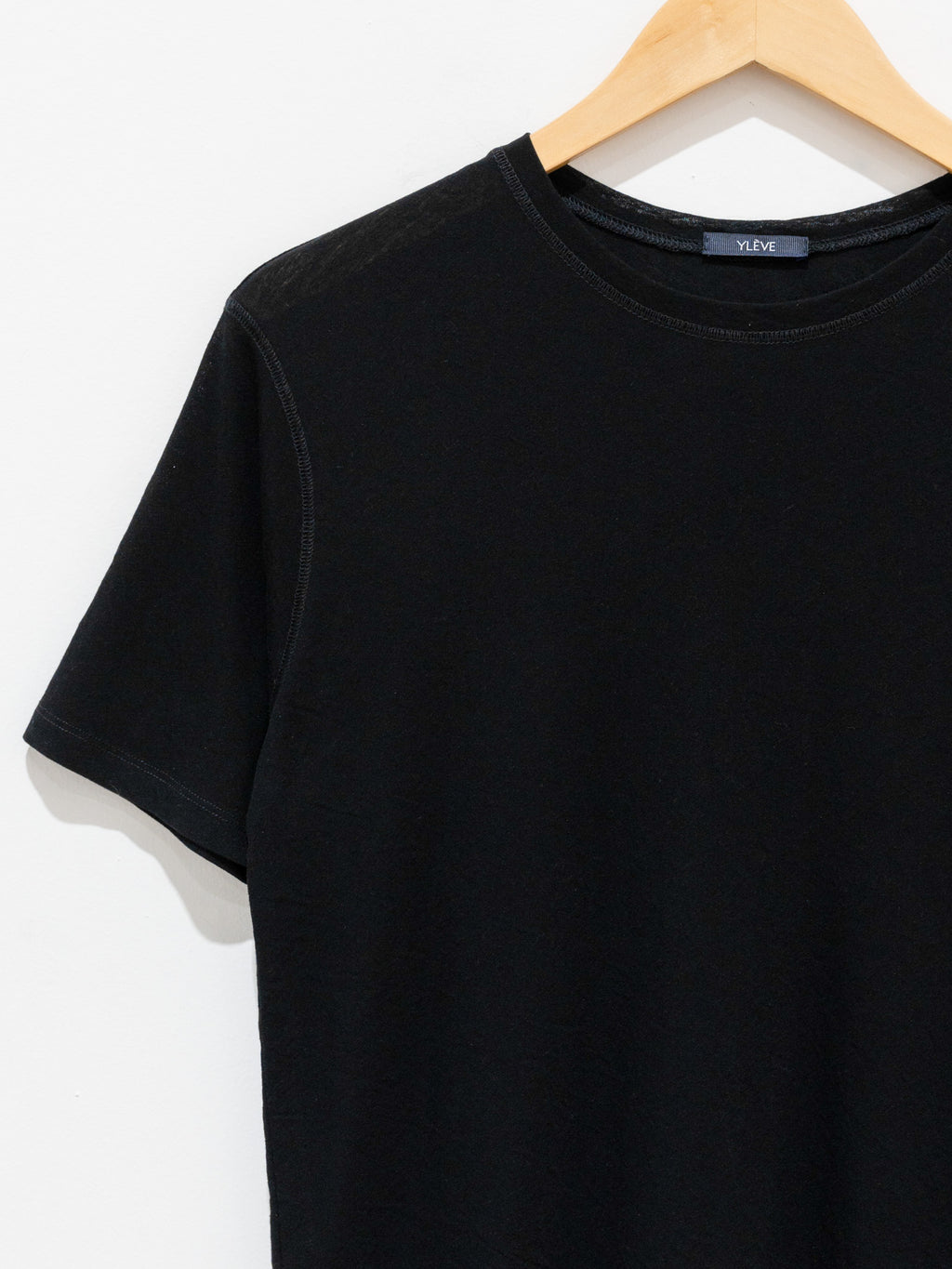 Namu Shop - Yleve Co/Li Sheer Jersey Short Sleeve Pullover - Black