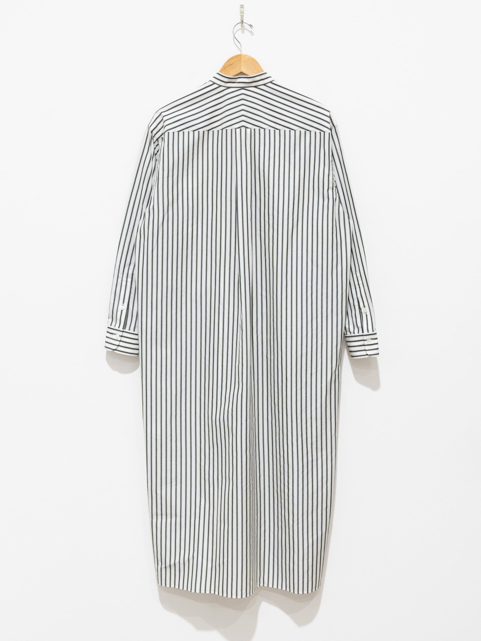 Namu Shop - Yleve Cotton Silk Striped Shirt Dress - Stripe