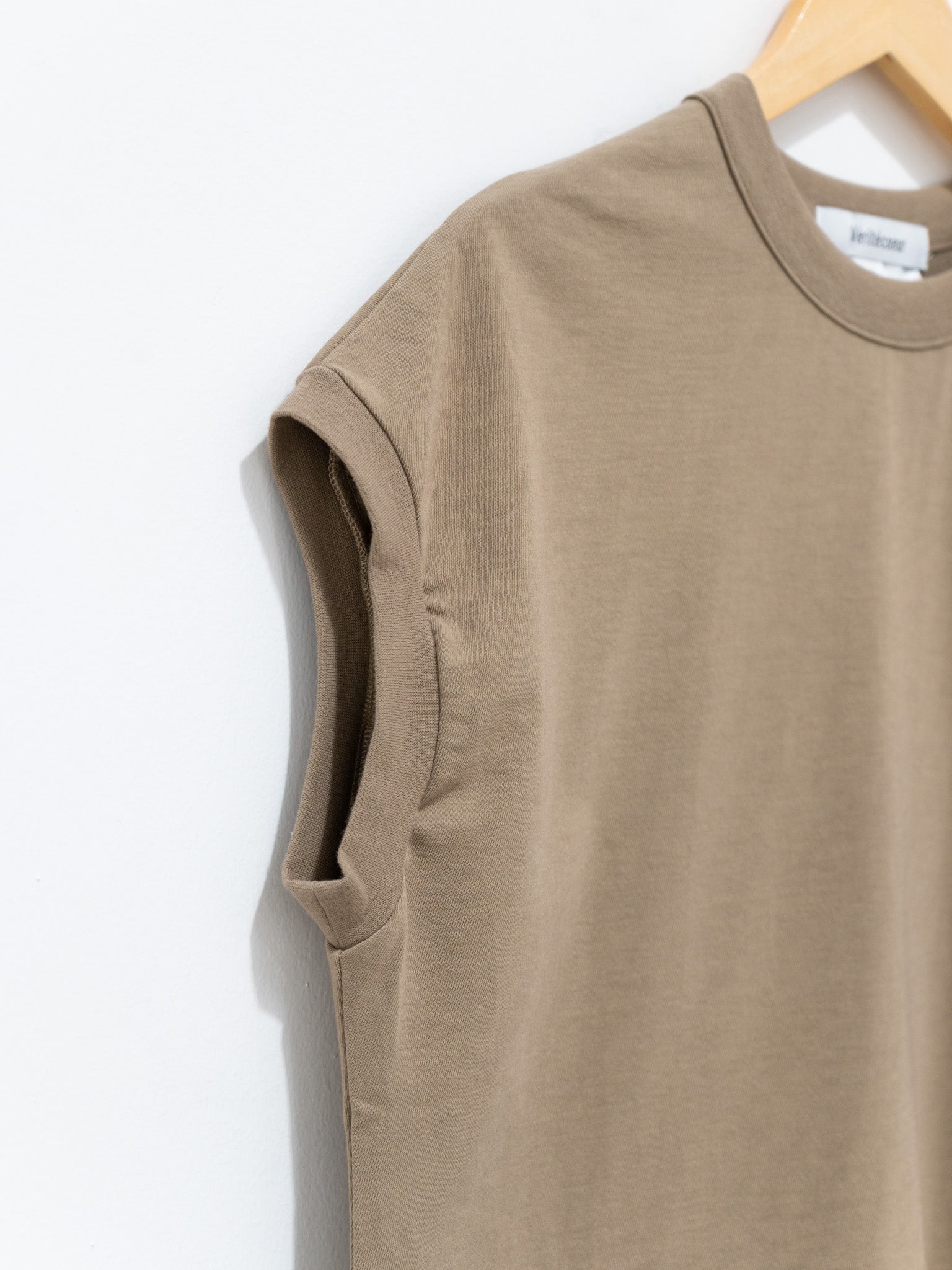 Namu Shop - Veritecoeur Hard Twist Drop Shoulder Tee - Beige