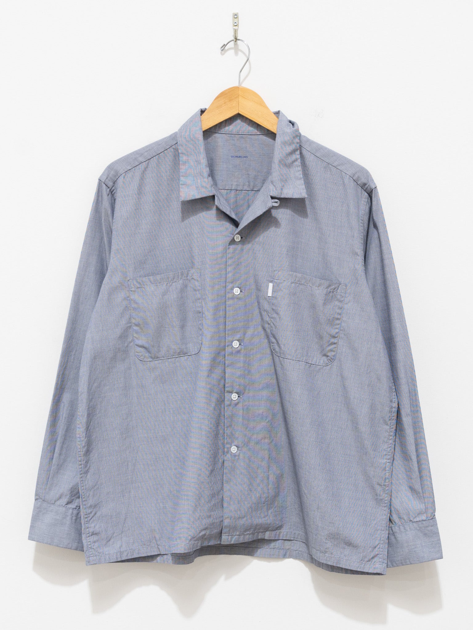 Namu Shop - S H Open Collar Shirt - End on End Blue