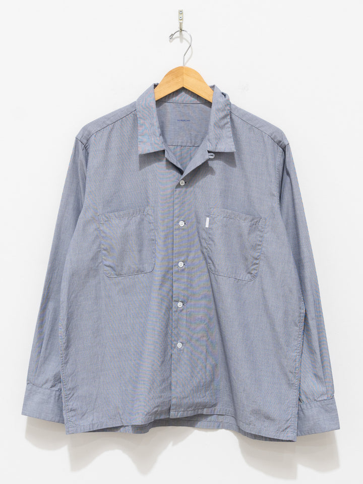 Namu Shop - S H Open Collar Shirt - End on End Blue