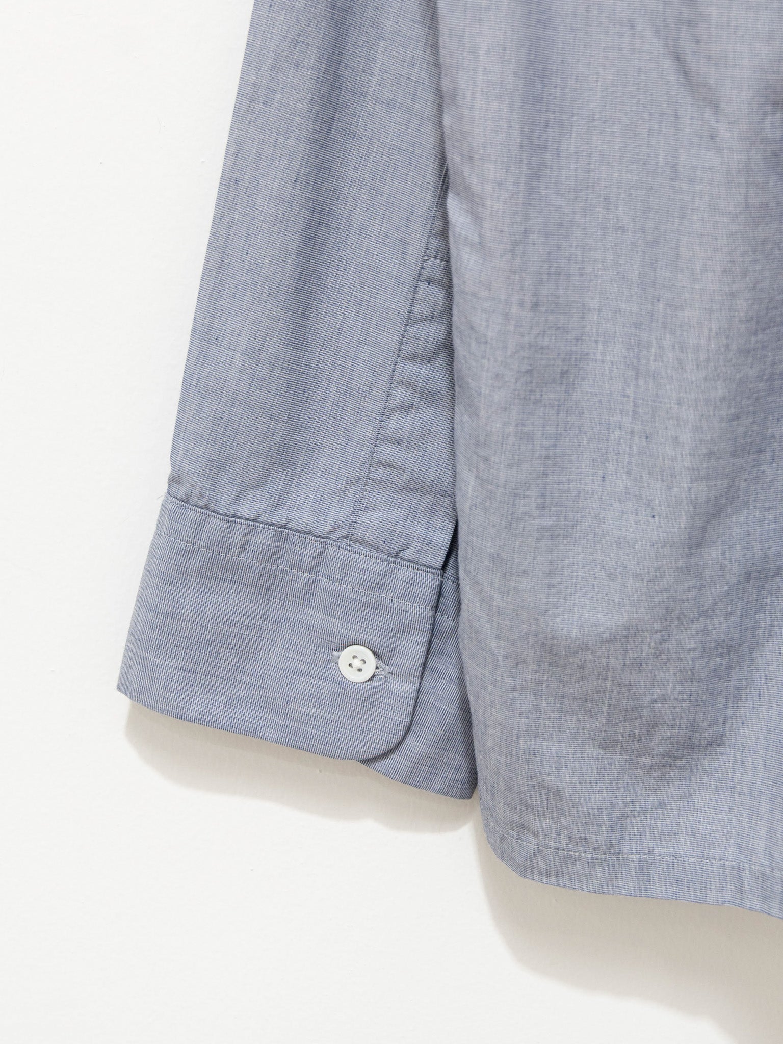 Namu Shop - S H Open Collar Shirt - End on End Blue