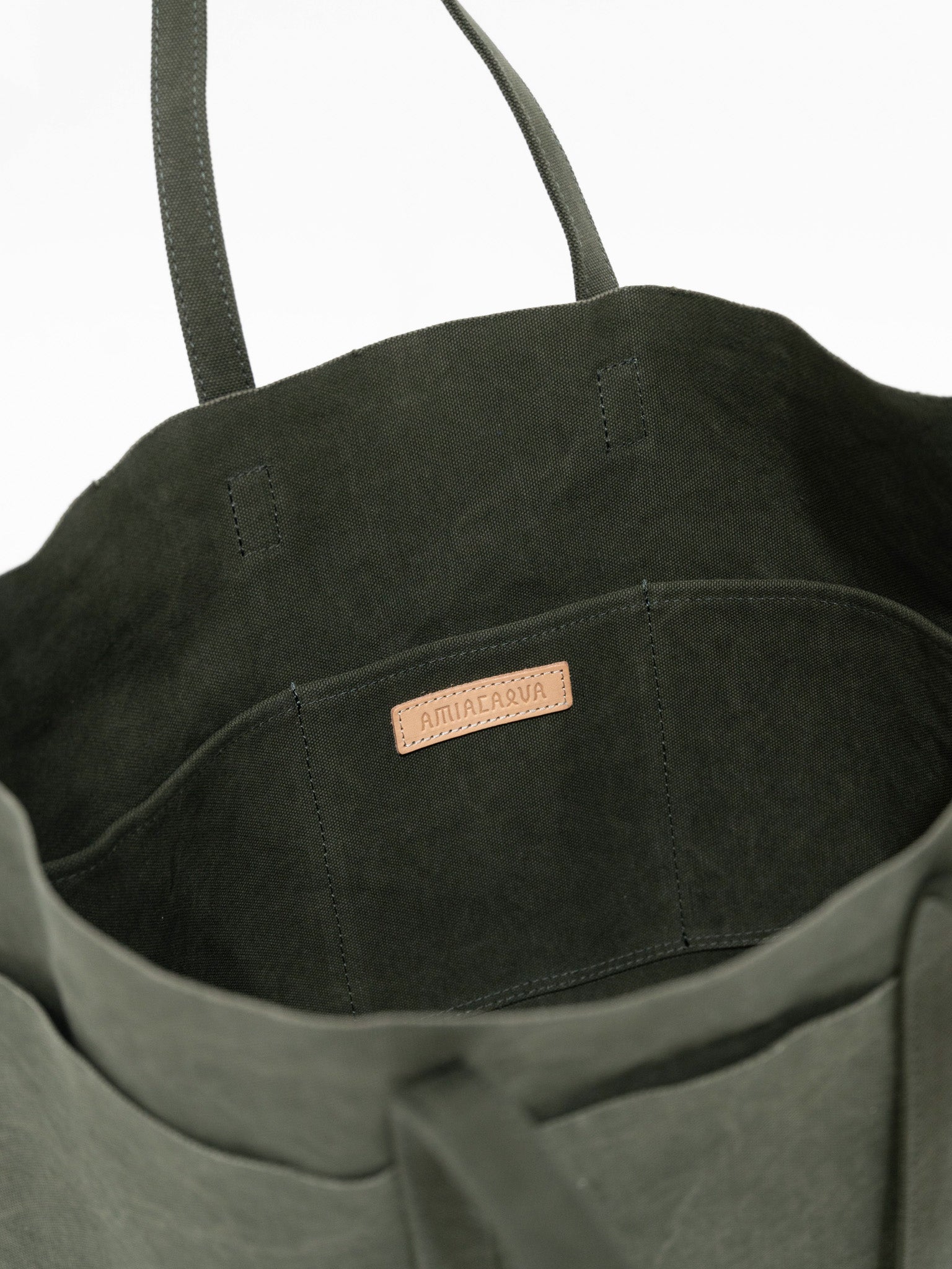 Namu Shop - Amiacalva Washed Canvas 6-Pocket Tote - Olive