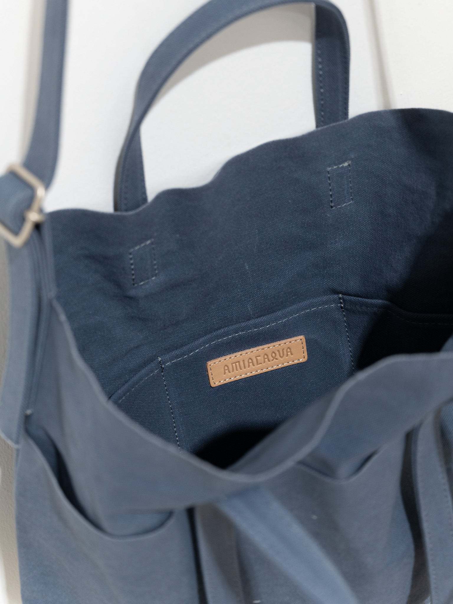 Namu Shop - Amiacalva Light Canvas 2-Way Tote Medium - Blue Gray