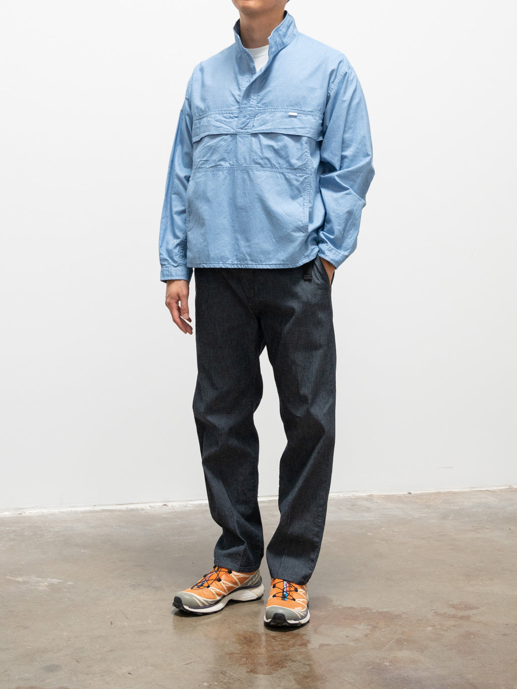 Namu Shop - S H Anorak Shirt - Chambray Blue