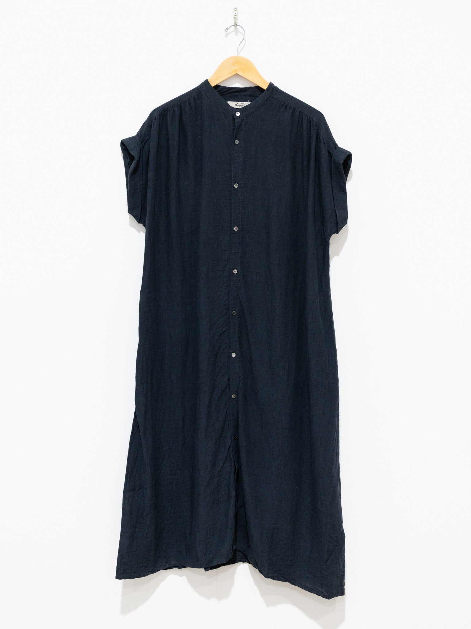 Namu Shop - Ichi Antiquites Glencheck Azumadaki Dress - Dark Navy