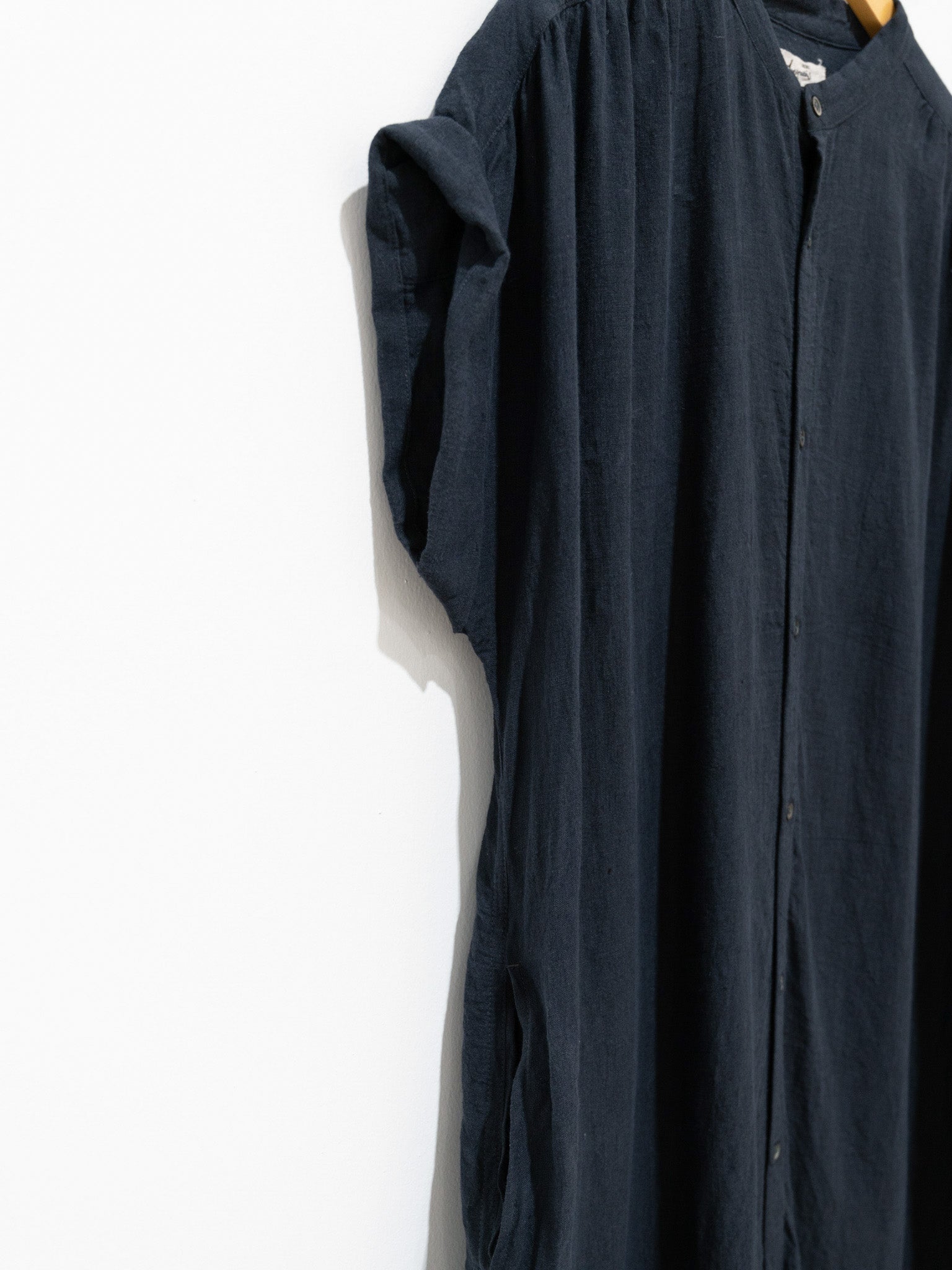 Namu Shop - Ichi Antiquites Glencheck Azumadaki Dress - Dark Navy