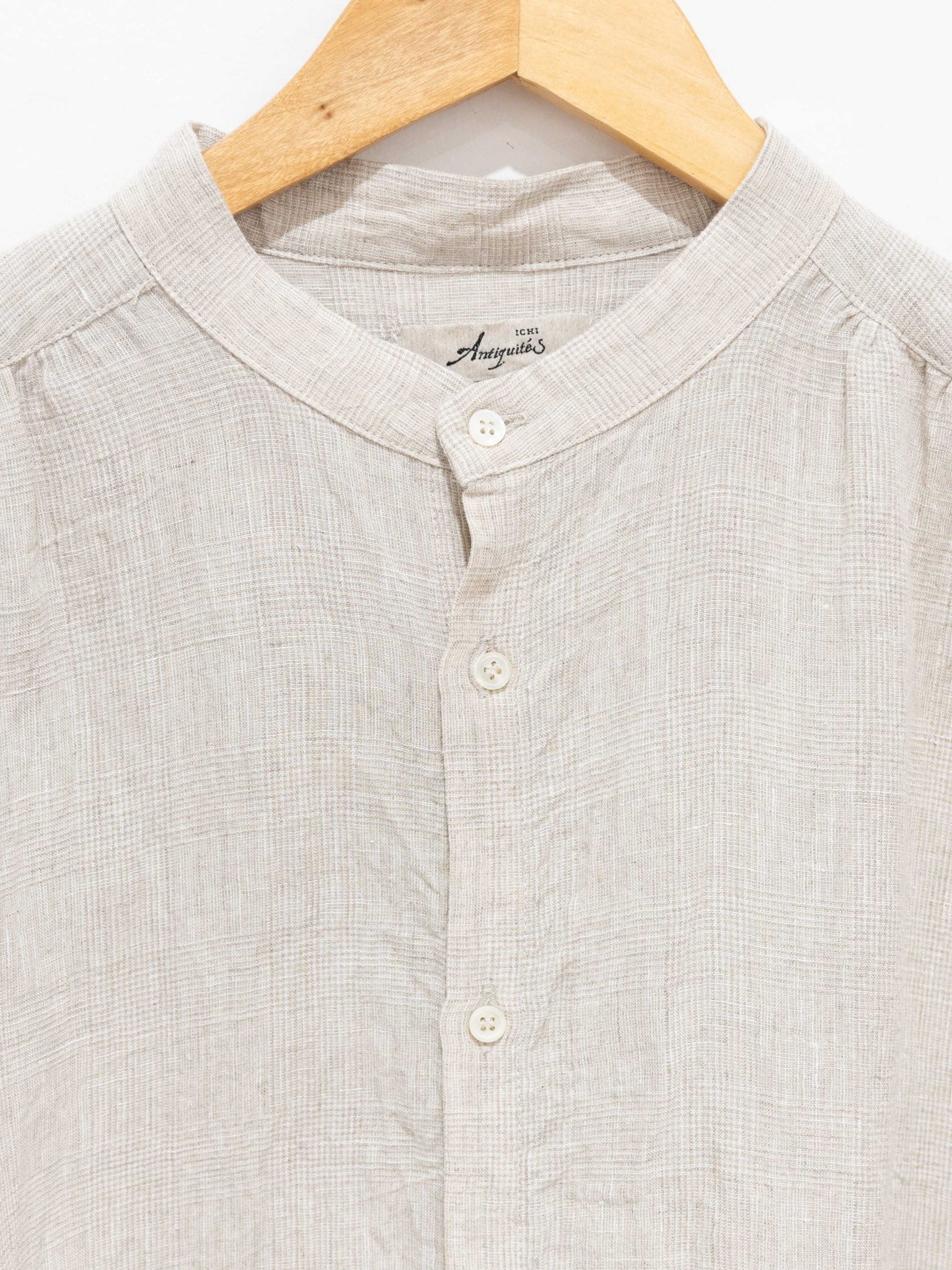 Namu Shop - Ichi Antiquites Glencheck Azumadaki Shirt - Natural