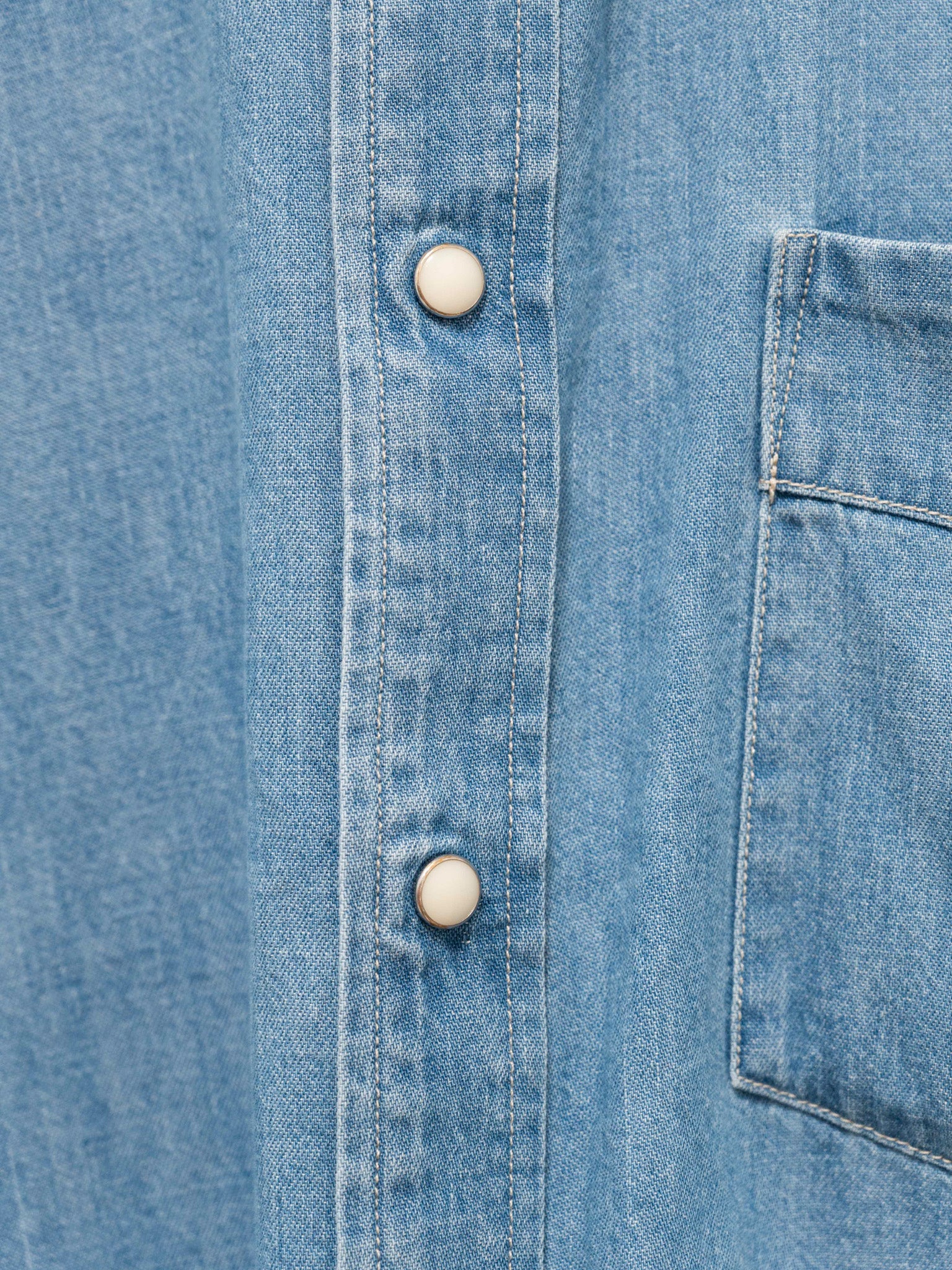 Namu Shop - Auralee Selvedge Super Light Denim Shirt - Indigo