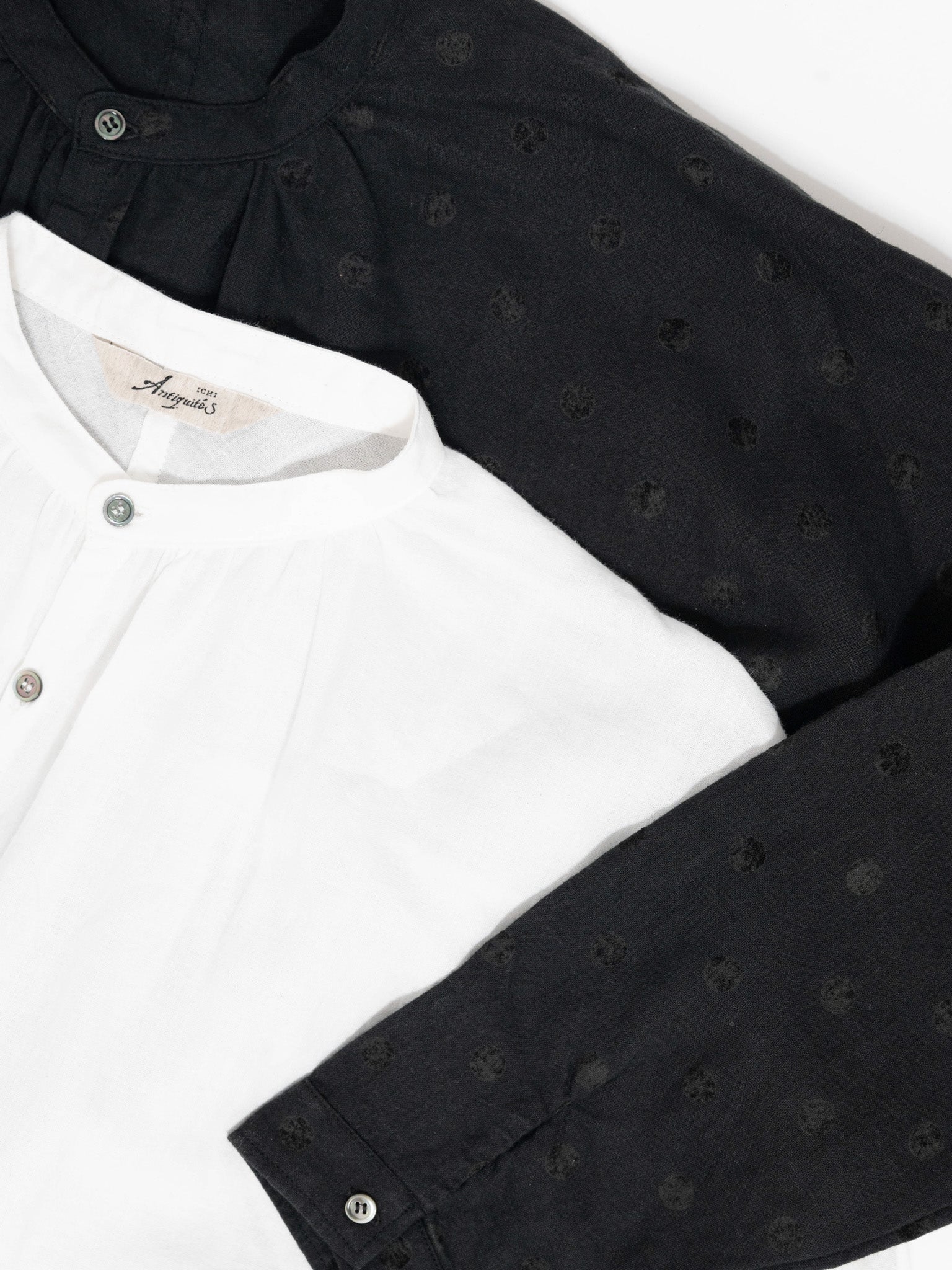Namu Shop - Ichi Antiquites Azumadaki Ramie Flocky Dot Shirt - White