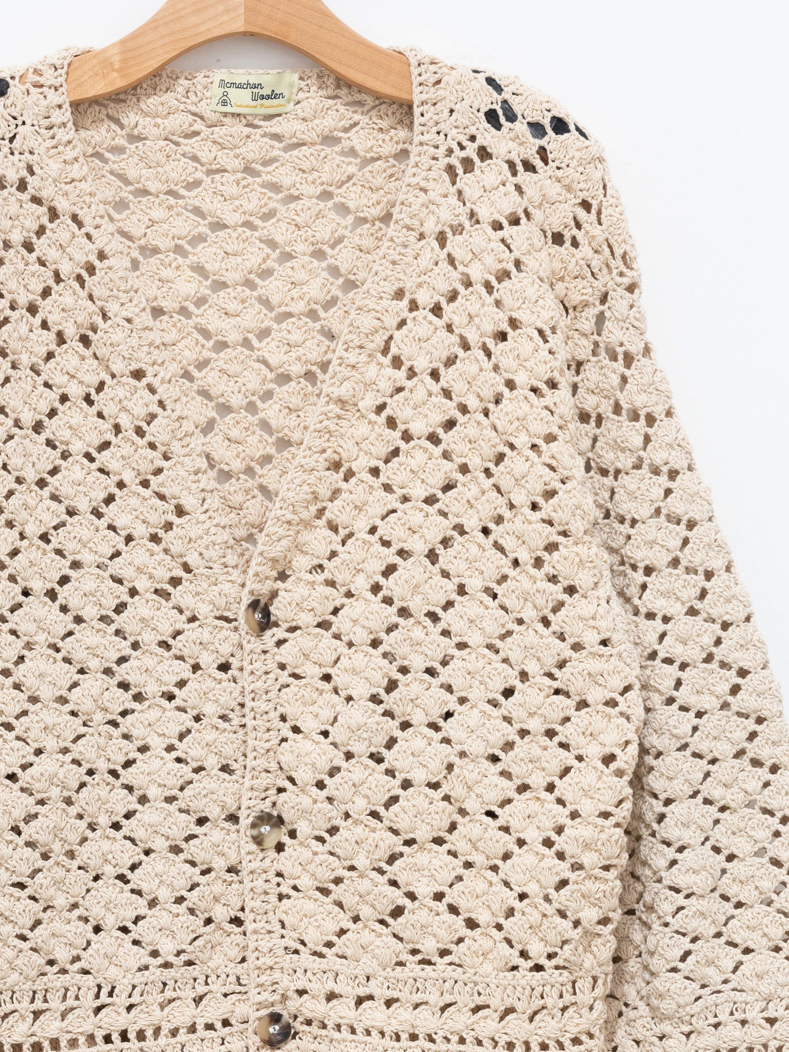 Namu Shop - Niche MacMahon Knitting Mills Crochet Cardigan - Natural