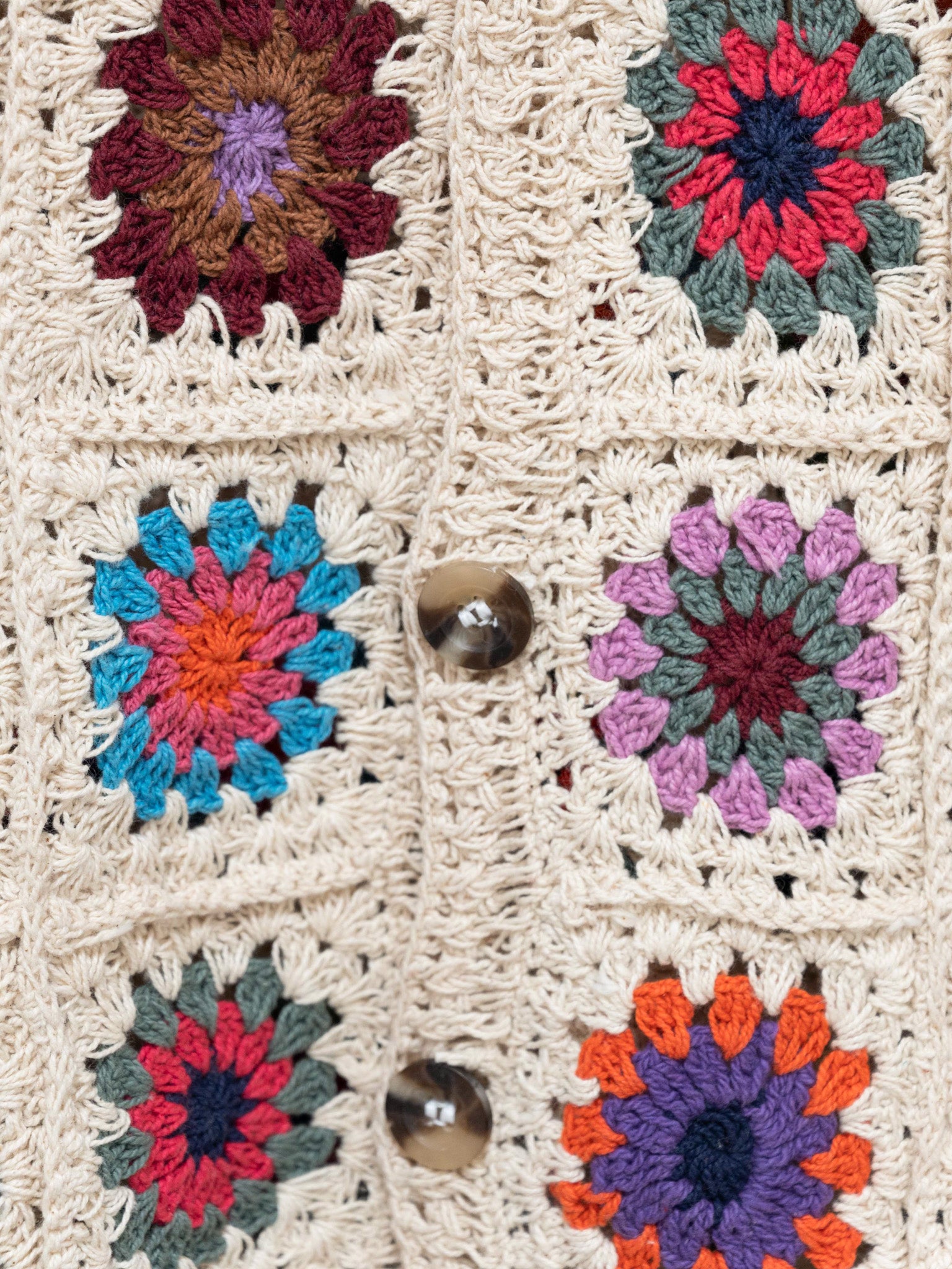 Namu Shop - Niche MacMahon Knitting Mills Crochet Cardigan - Flowers