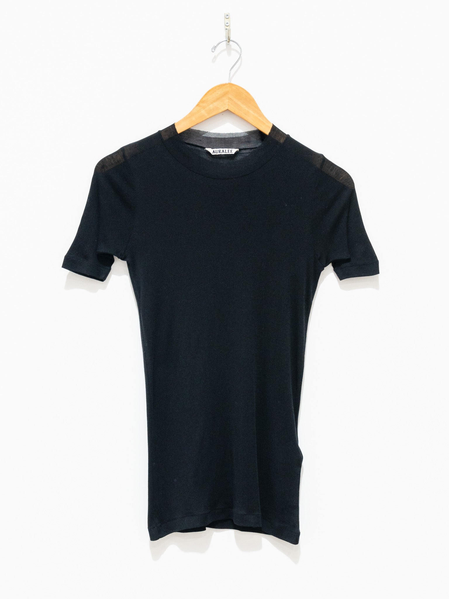 Namu Shop - Auralee Giza Super High Gauge Sheer Rib Tee - Black
