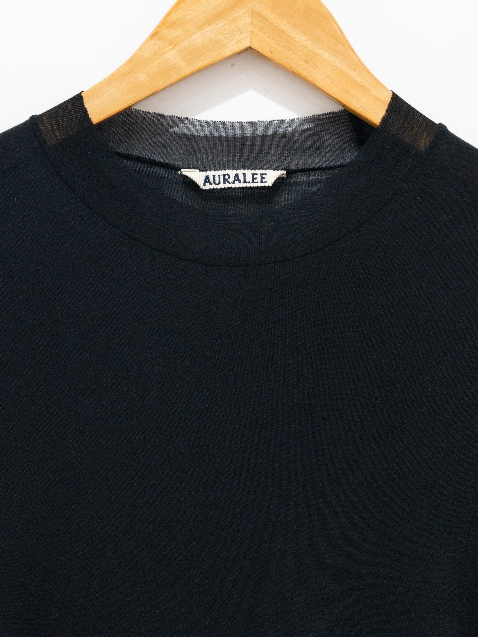 Namu Shop - Auralee Giza Super High Gauge Sheer Rib Tee - Black