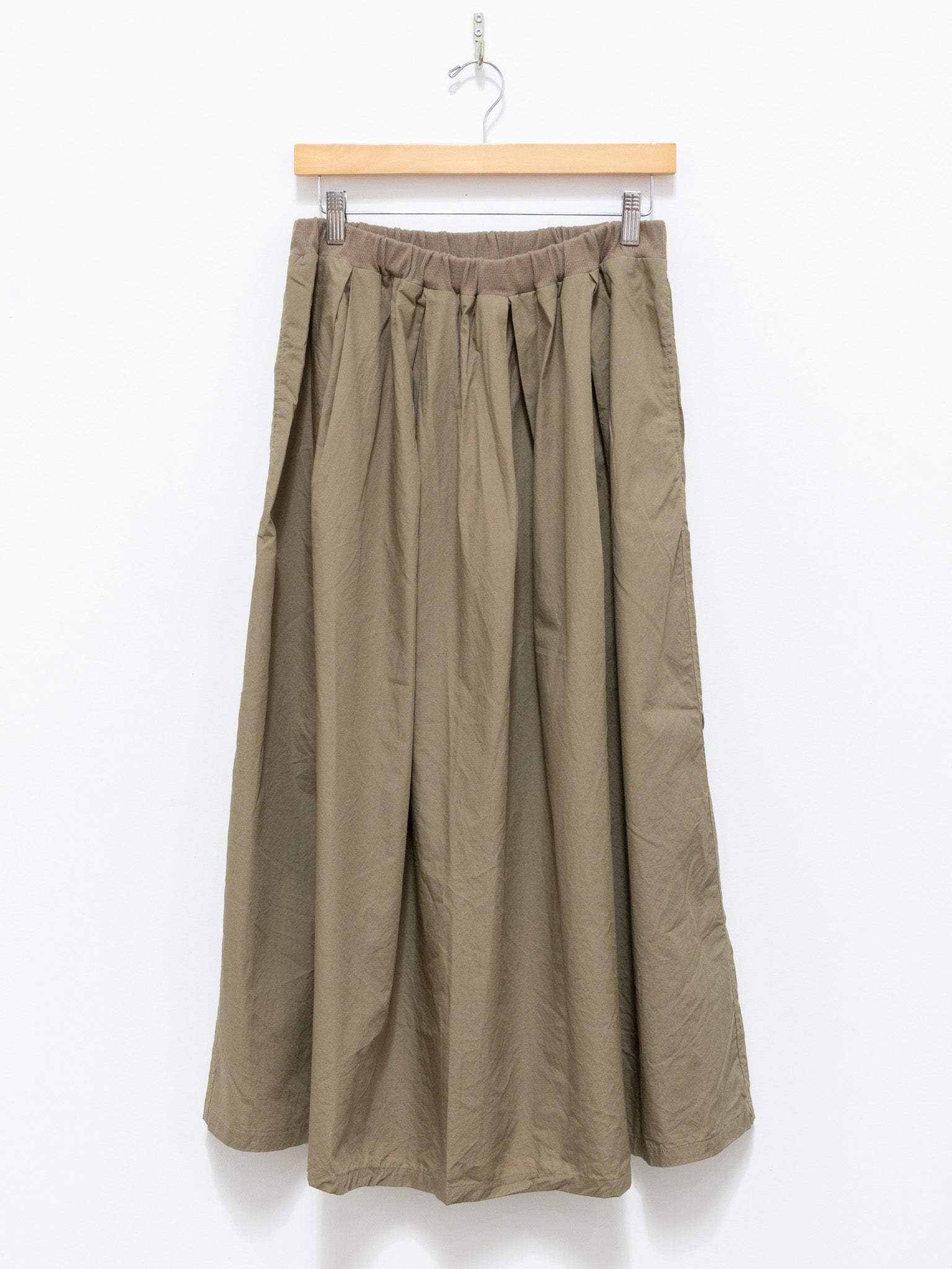 Namu Shop - ICHI Broad Waist Rib Skirt - Khaki
