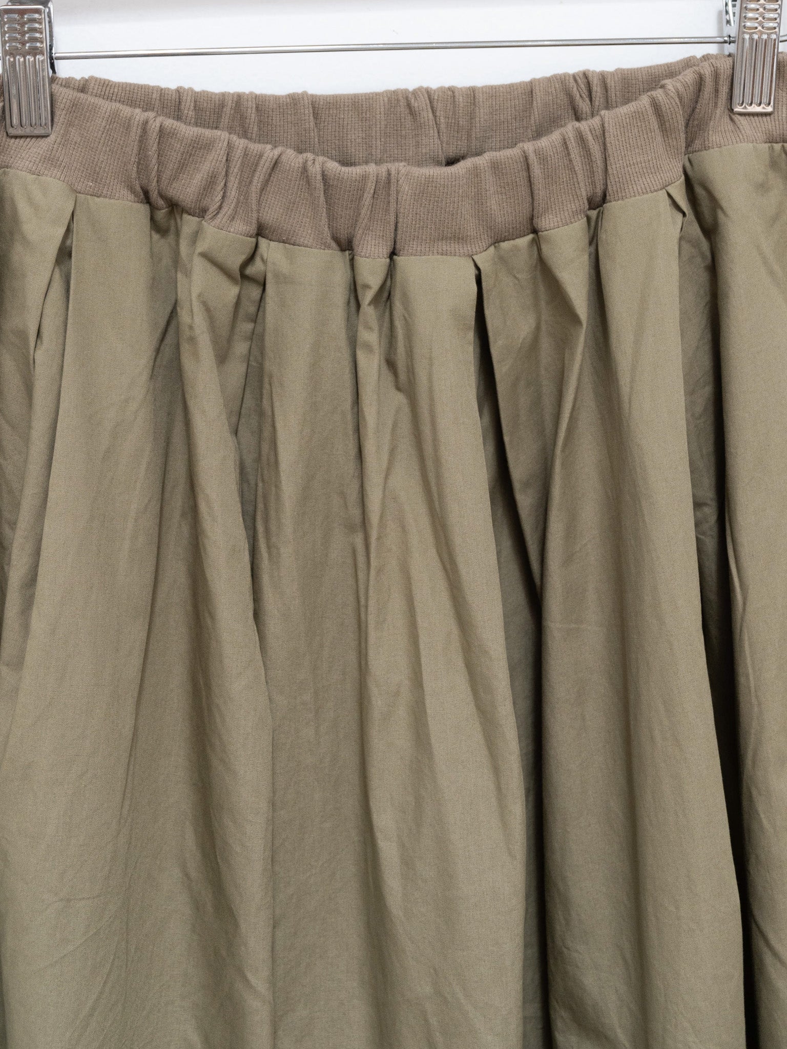 Namu Shop - ICHI Broad Waist Rib Skirt - Khaki