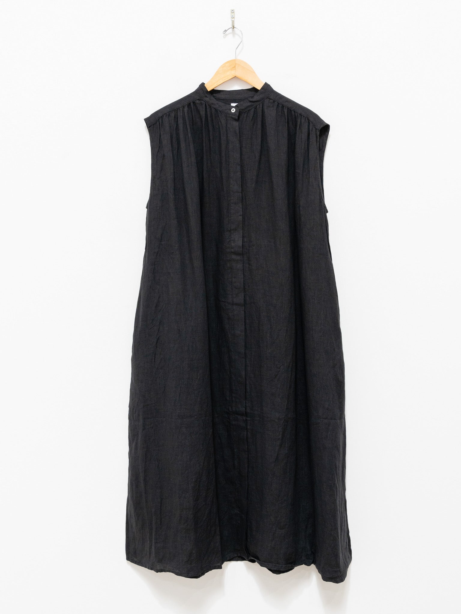 Namu Shop - ICHI Linen Canvas Sleeveless BD Dress - Black