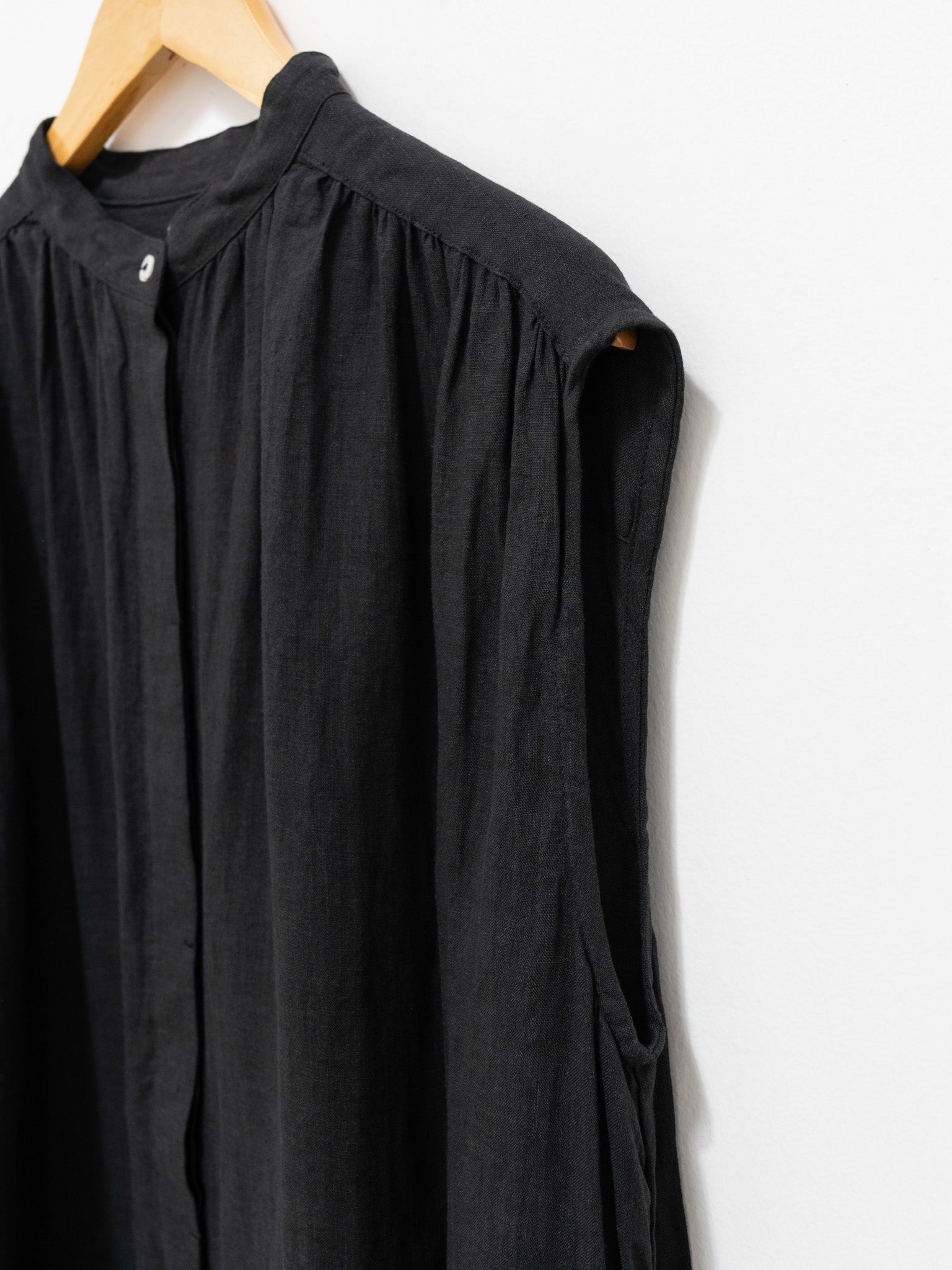 Namu Shop - ICHI Linen Canvas Sleeveless BD Dress - Black