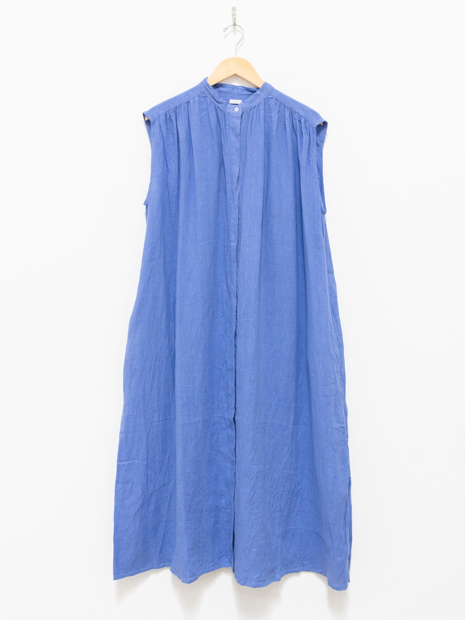 Namu Shop - ICHI Linen Canvas Sleeveless BD Dress - Blue