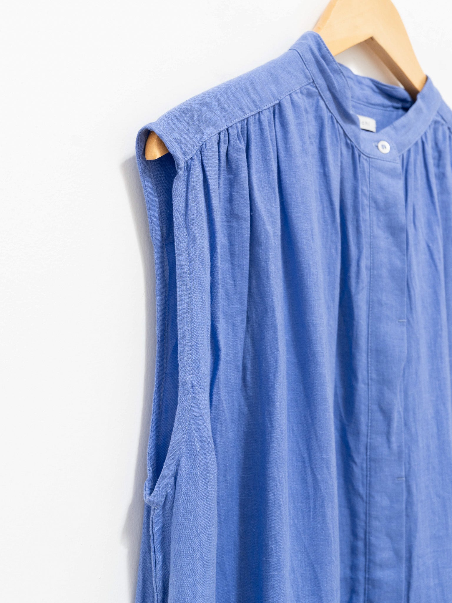 Namu Shop - ICHI Linen Canvas Sleeveless BD Dress - Blue