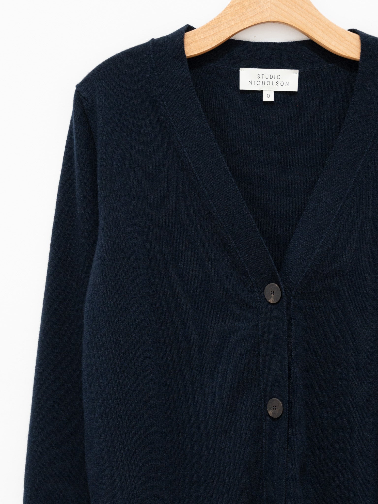 Namu Shop - Studio Nicholson Rall Lambswool Cardigan - Darkest Navy