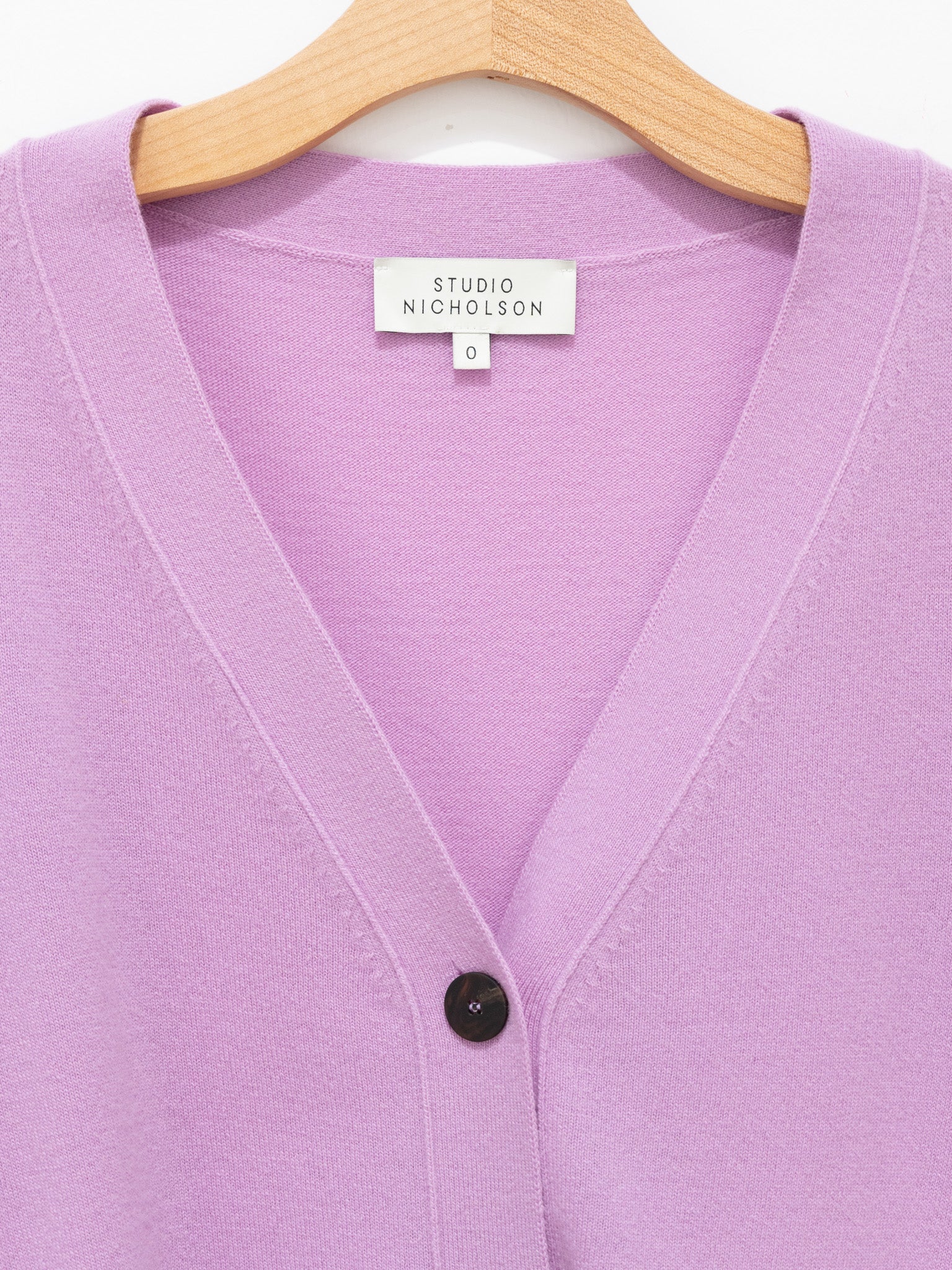 Namu Shop - Studio Nicholson Rall Lambswool Cardigan - Deep Orchid