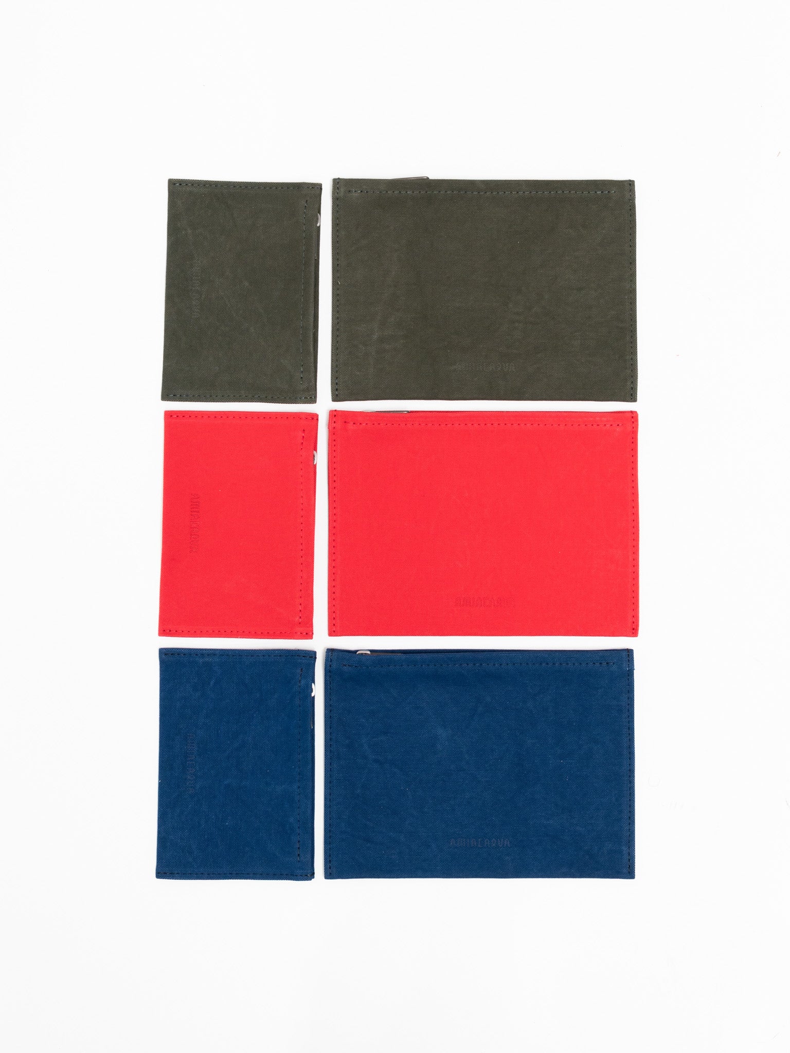 Namu Shop - Amiacalva Medium Washed Canvas Pouch - Blue, Olive, Red