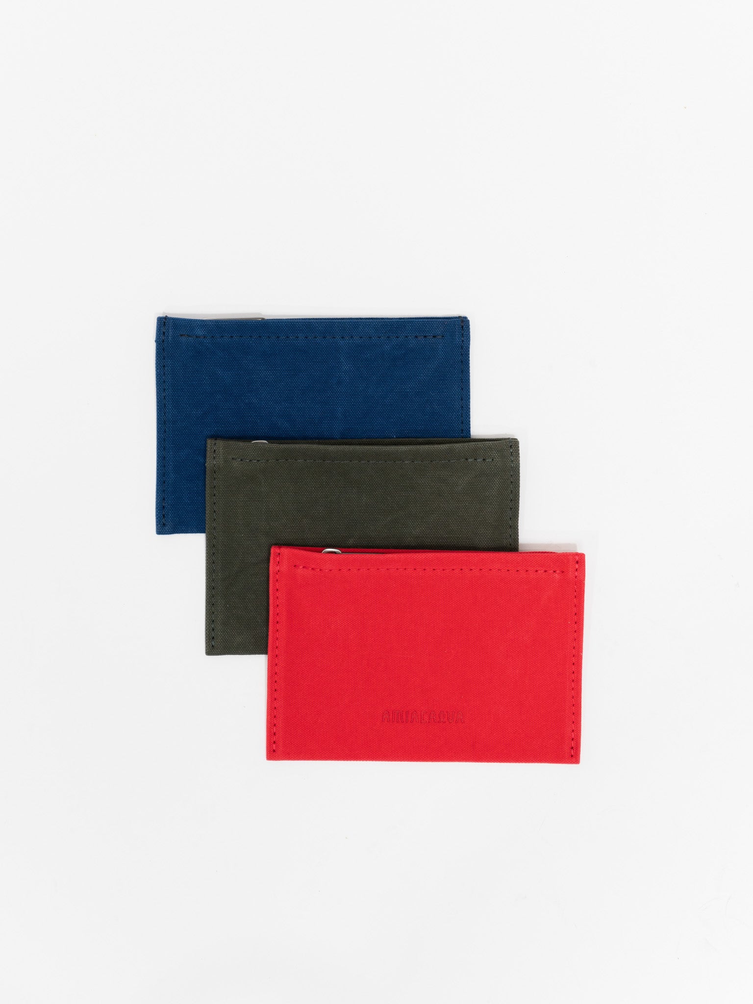 Namu Shop - Amiacalva Medium Washed Canvas Pouch - Blue, Olive, Red