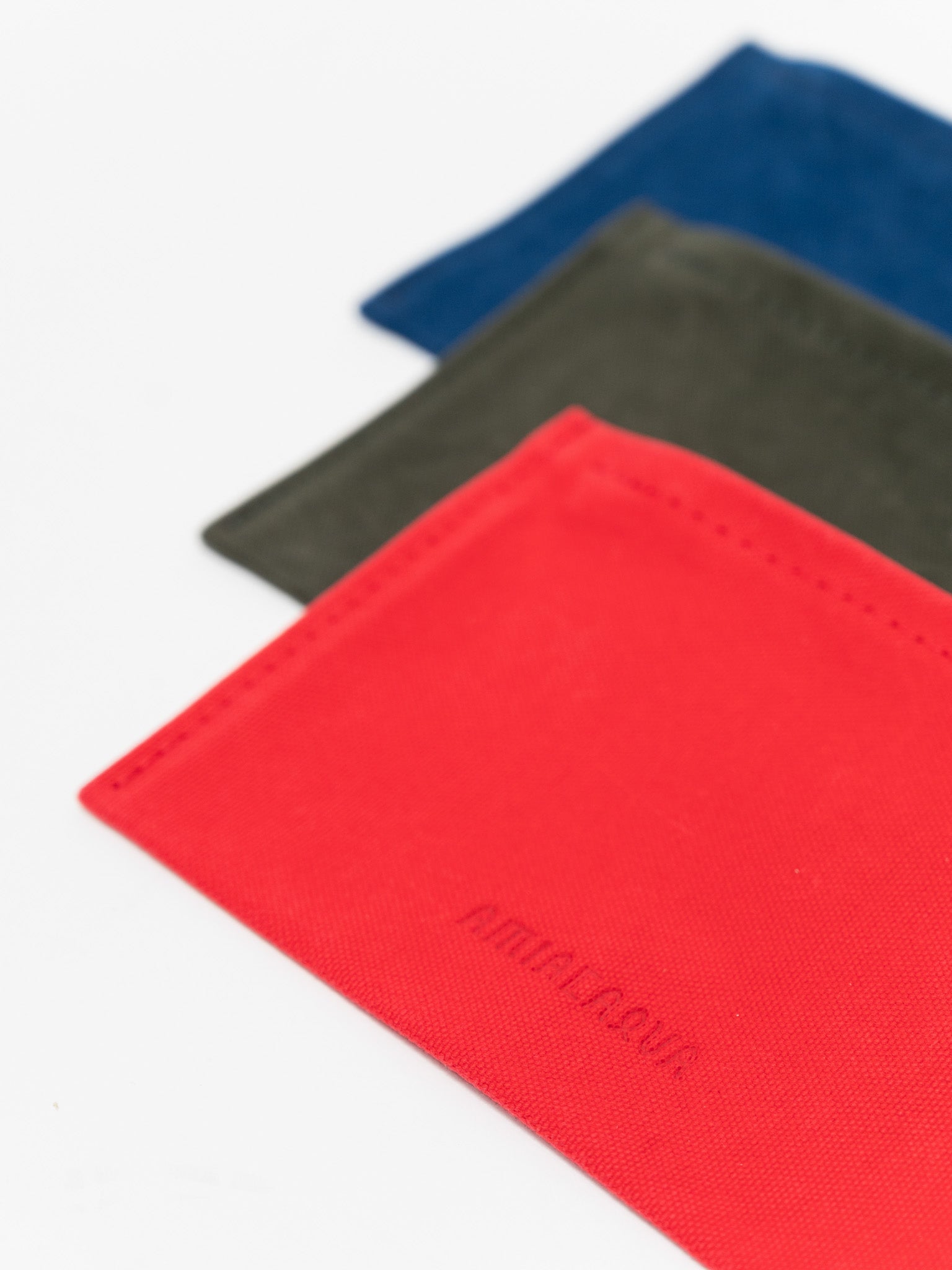 Namu Shop - Amiacalva Medium Washed Canvas Pouch - Blue, Olive, Red
