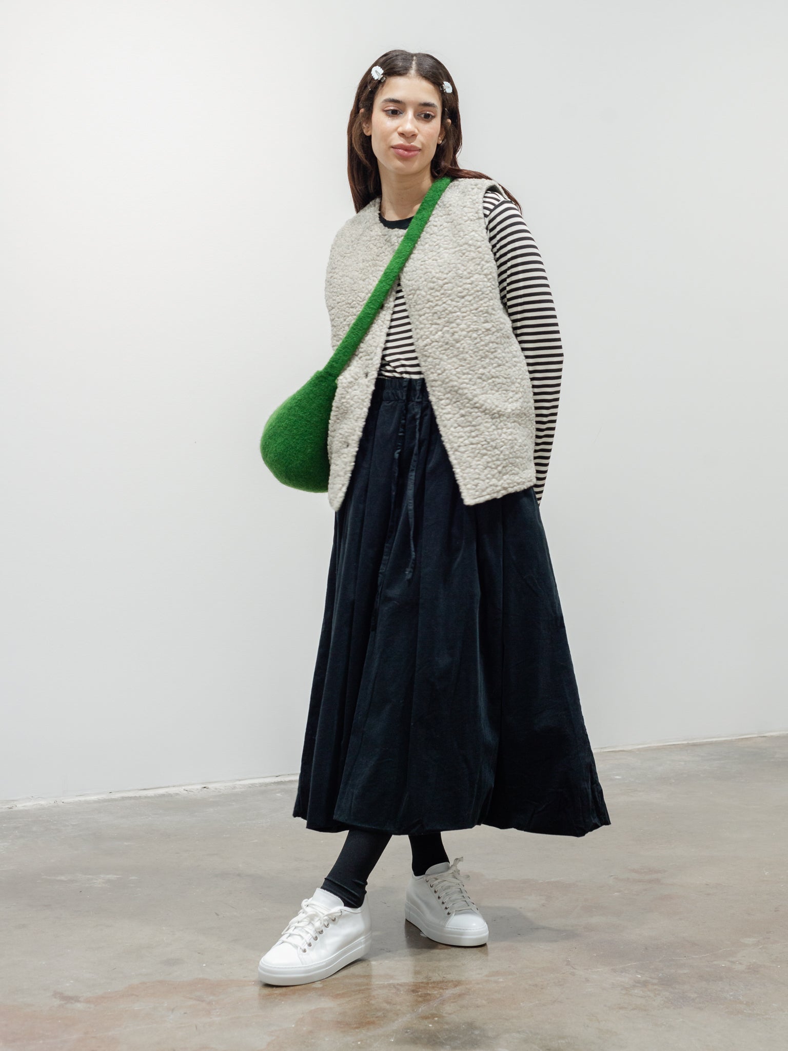 Namu Shop - ICHI Border Crewneck Top - Natural x Black