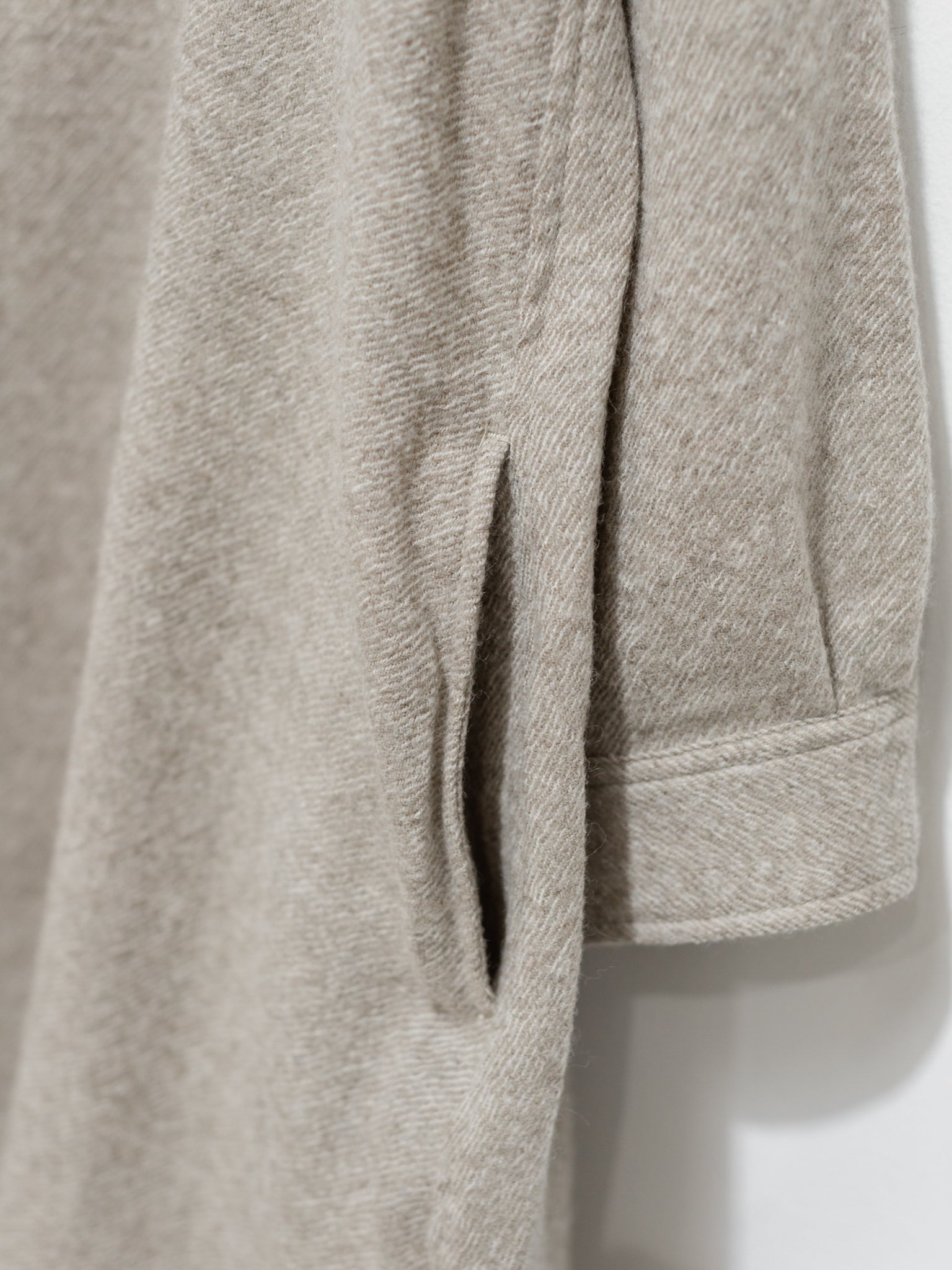 Namu Shop - ICHI Wool Long Shirt - Beige