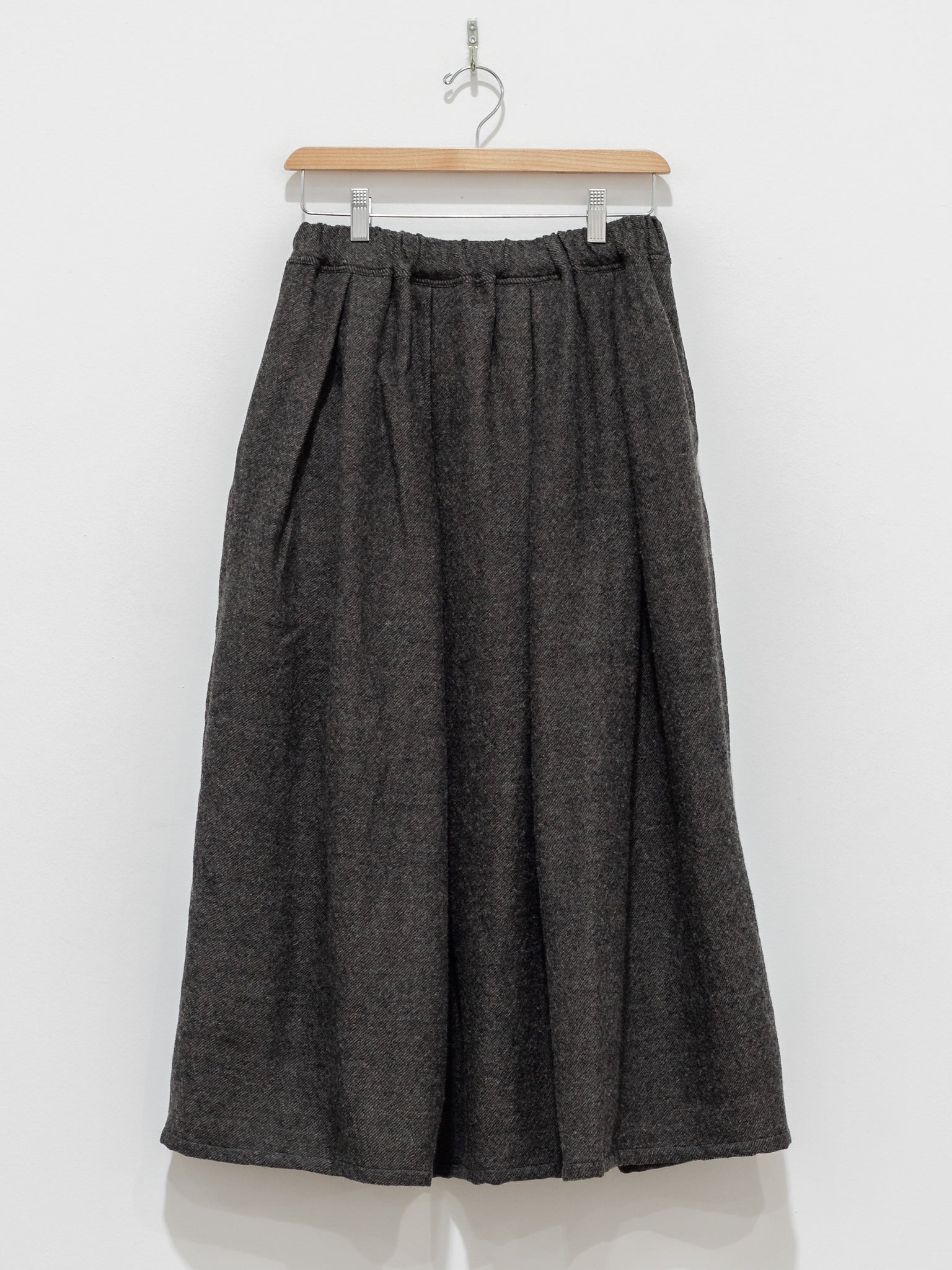 Namu Shop - ICHI Wool Skirt - Dark Brown