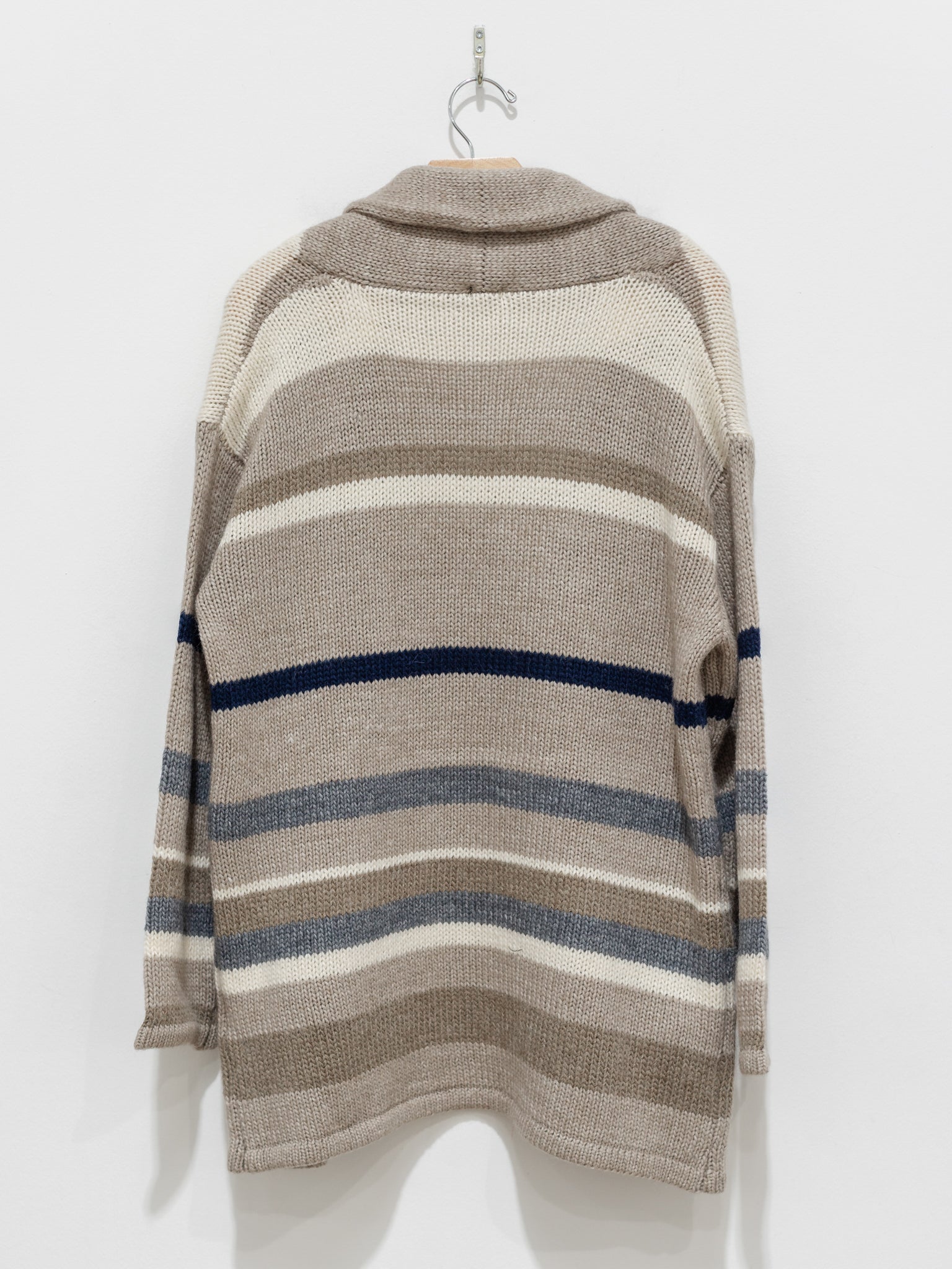Namu Shop - ICHI Random Border Knit Cardigan - Beige