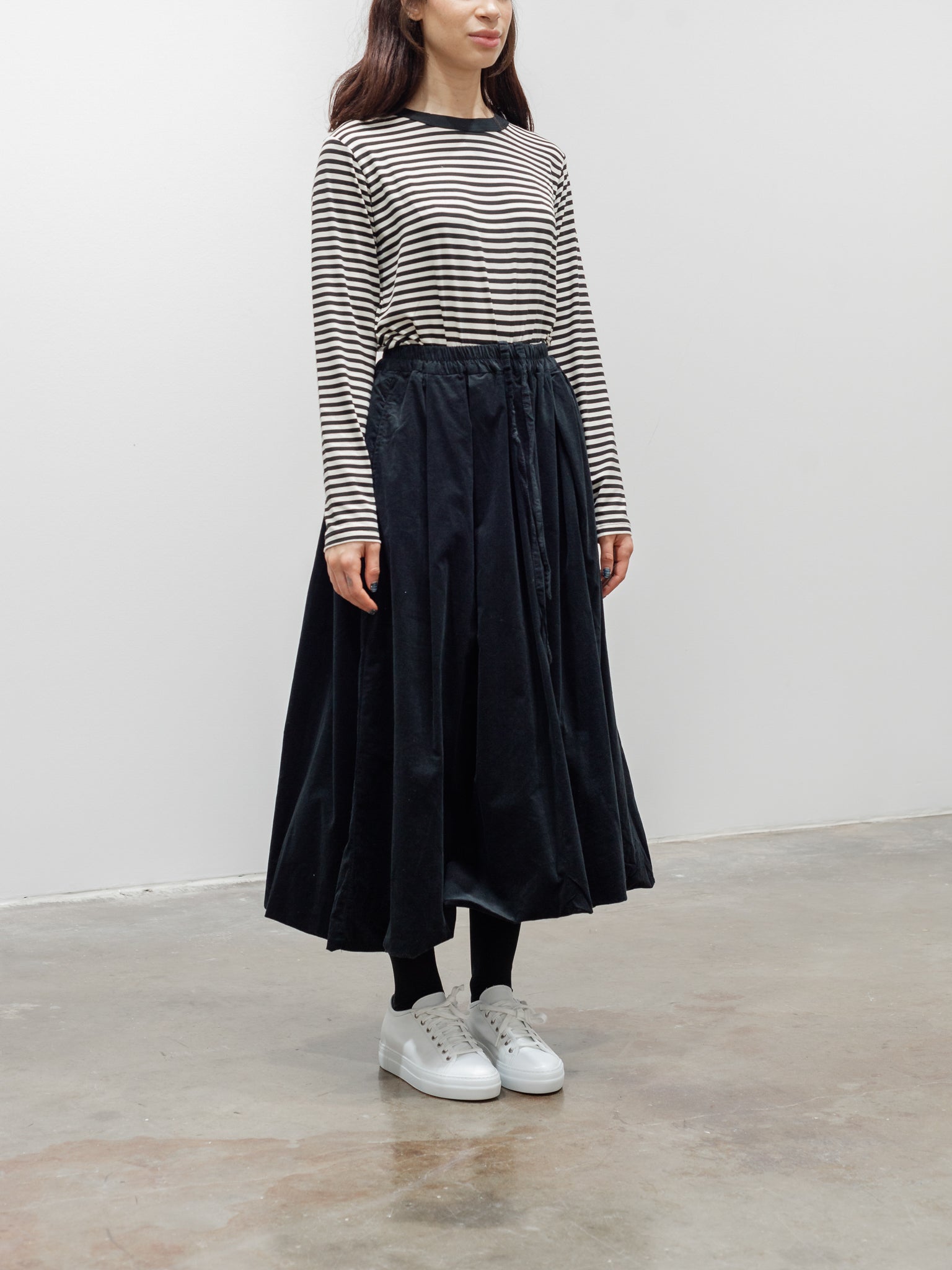 Namu Shop - ICHI Corduroy Balloon Skirt - Black