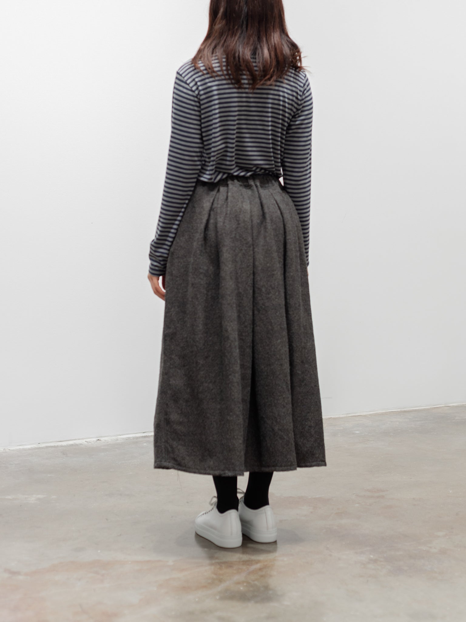 Namu Shop - ICHI Wool Skirt - Dark Brown