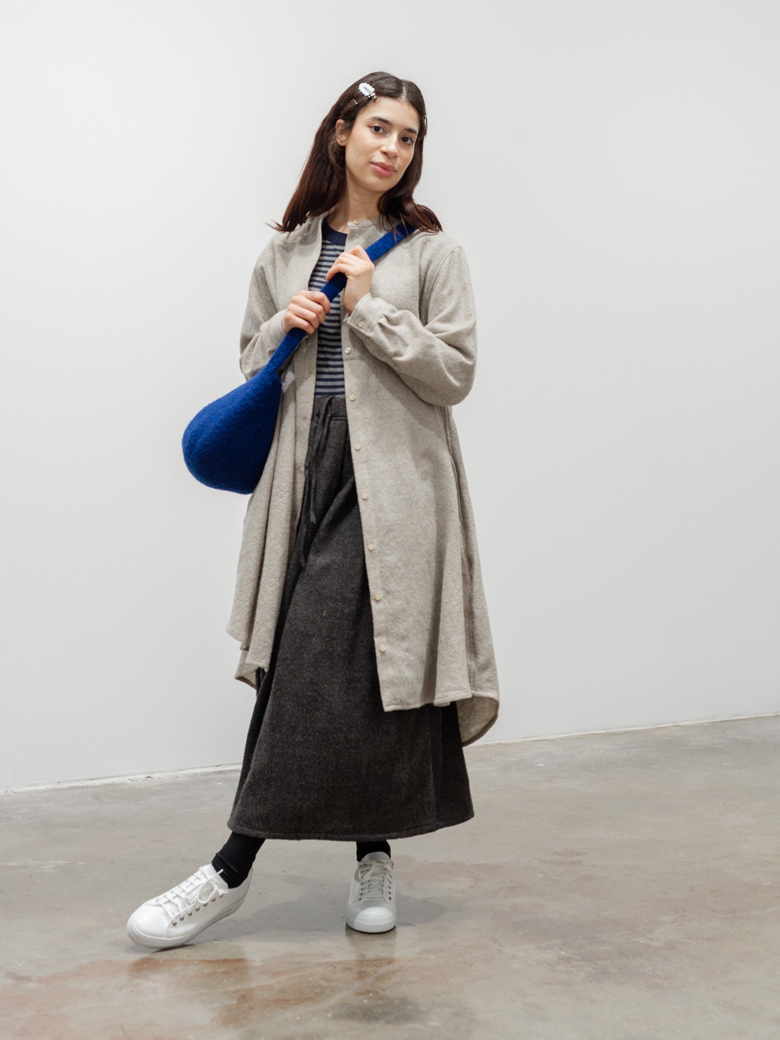 Namu Shop - ICHI Wool Long Shirt - Beige