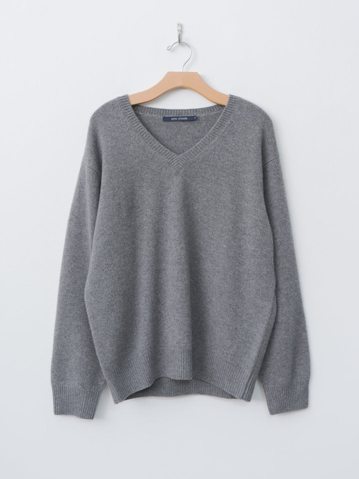 Namu Shop - Sofie D'Hoore Mann 3-Ply Cashmere Sweater - Mid Grey Melange
