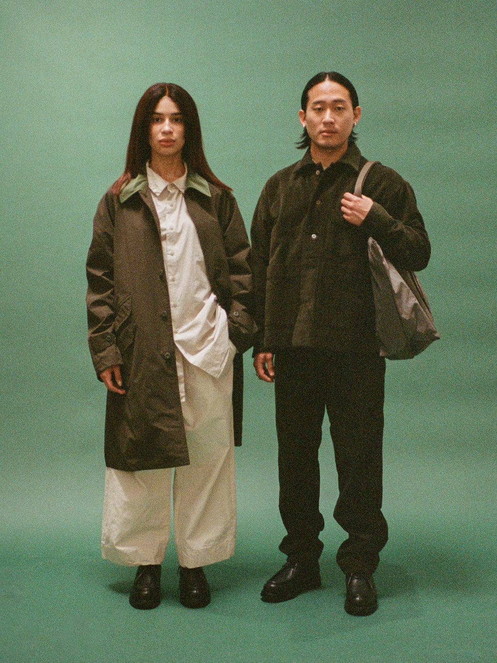 Namu Shop - ts(s) SOLOTEX Polyester Stretch Raglan Sleeve Coat - Olive
