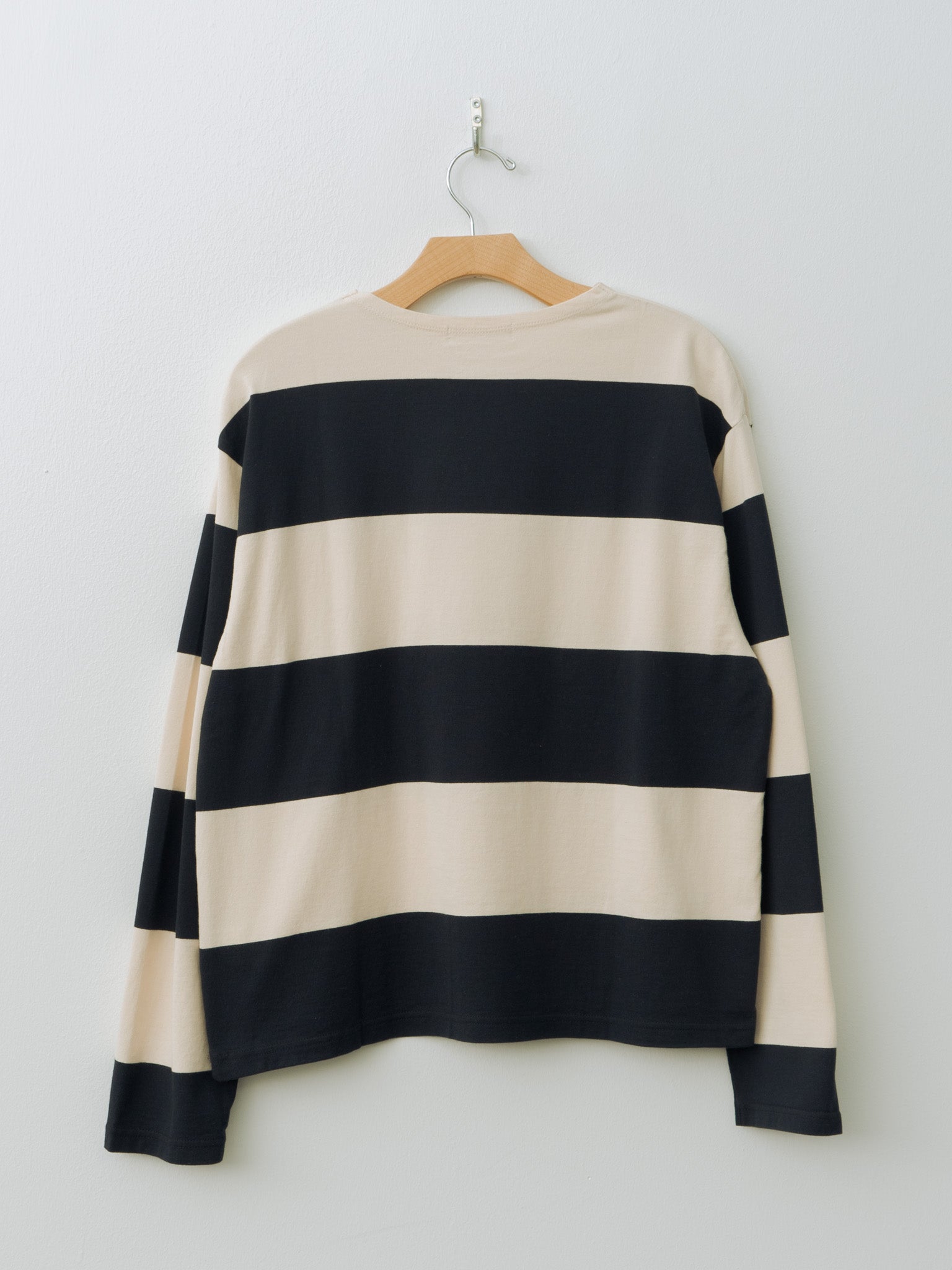 Namu Shop - Ichi Antiquites Striped Crew Neck - Beige x Black