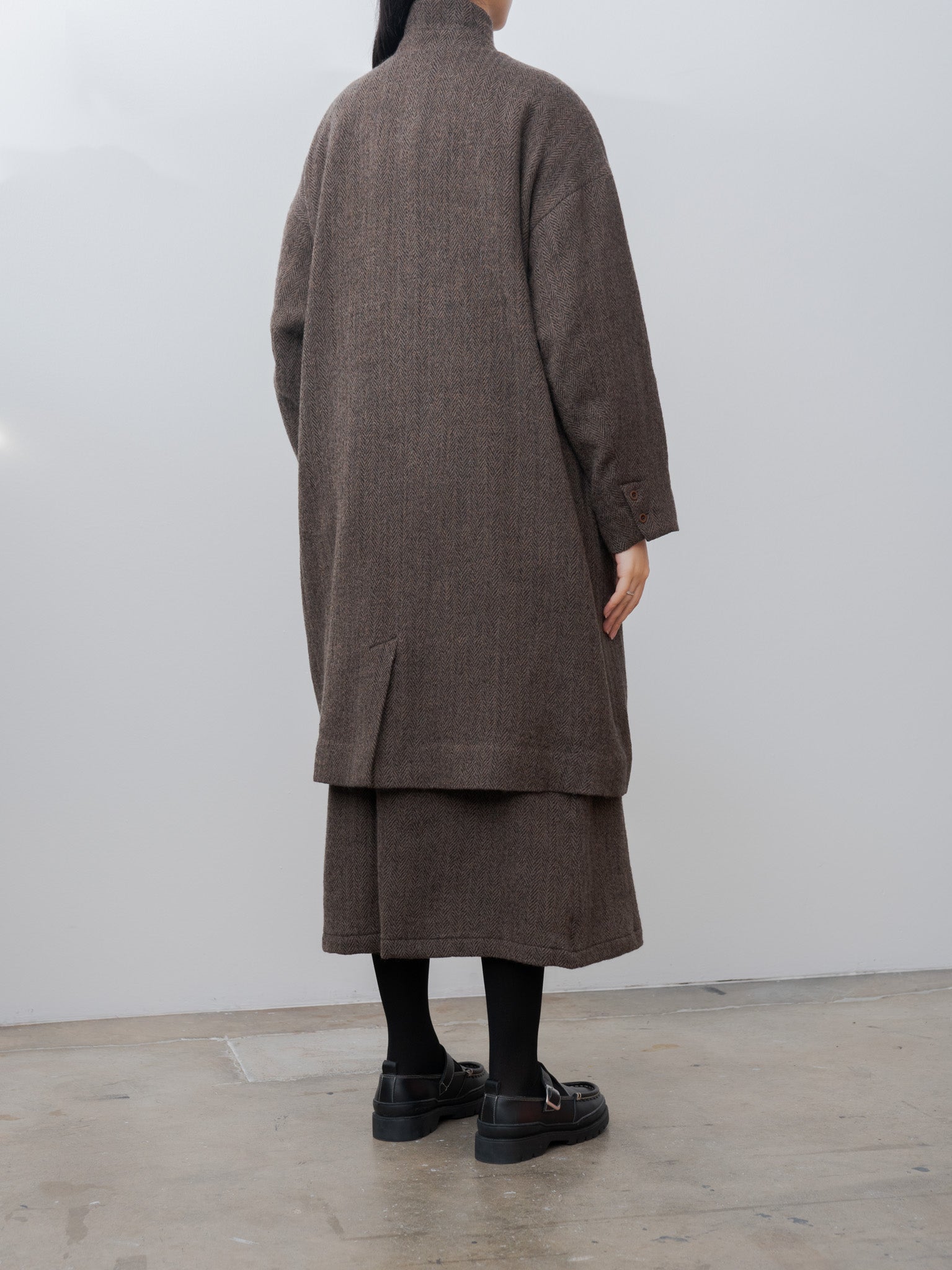 Namu Shop - Ichi Antiquites Herringbone Coat - Brown