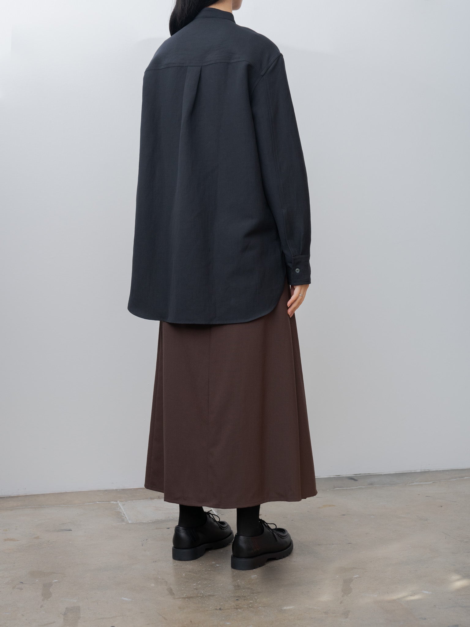 Namu Shop - Studio Nicholson BEAM Curved Shirt - Darkest Navy