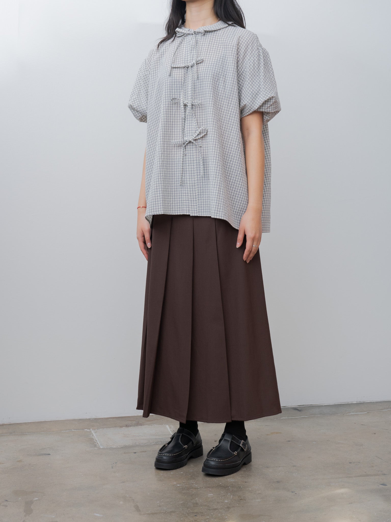 Namu Shop - Studio Nicholson FUSE Pleated Skirt - Conker